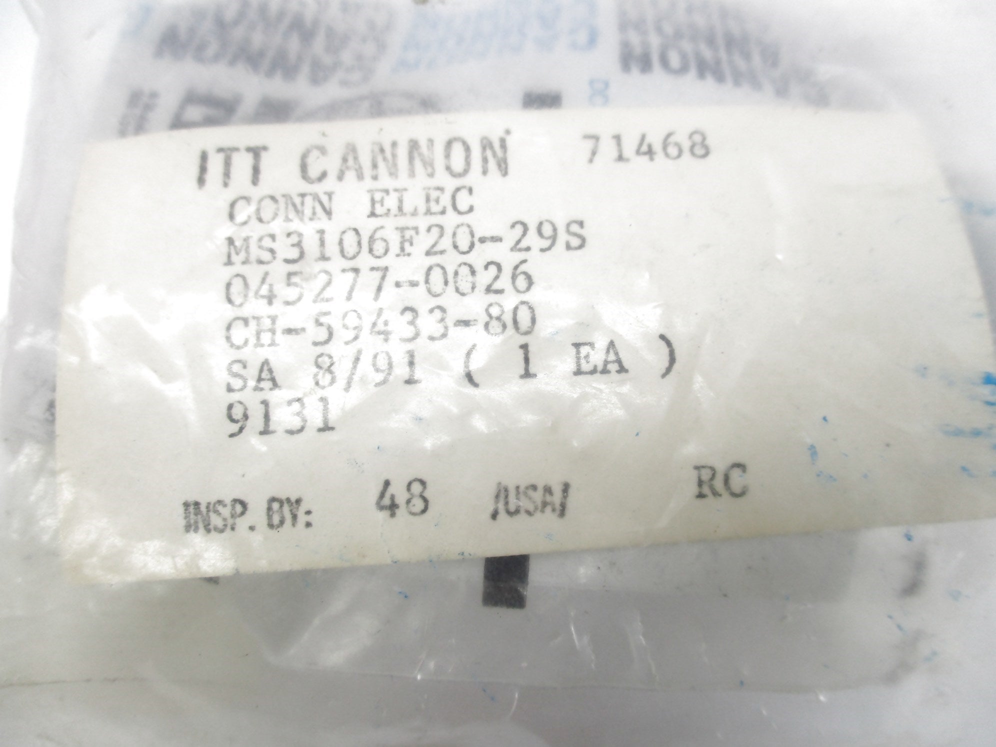 ITT CANNON MS3106F20-29S NSMP