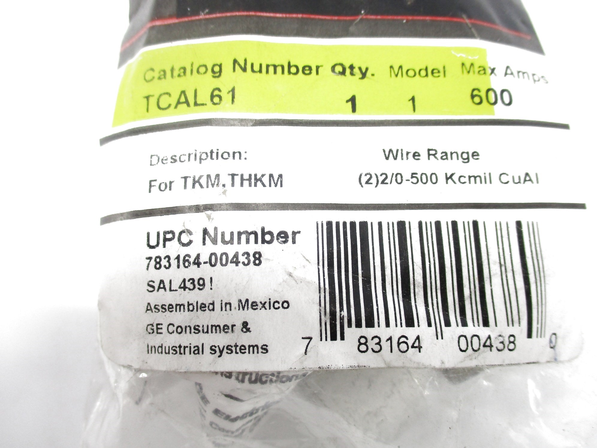 GENERAL ELECTRIC TCAL61 NSMP