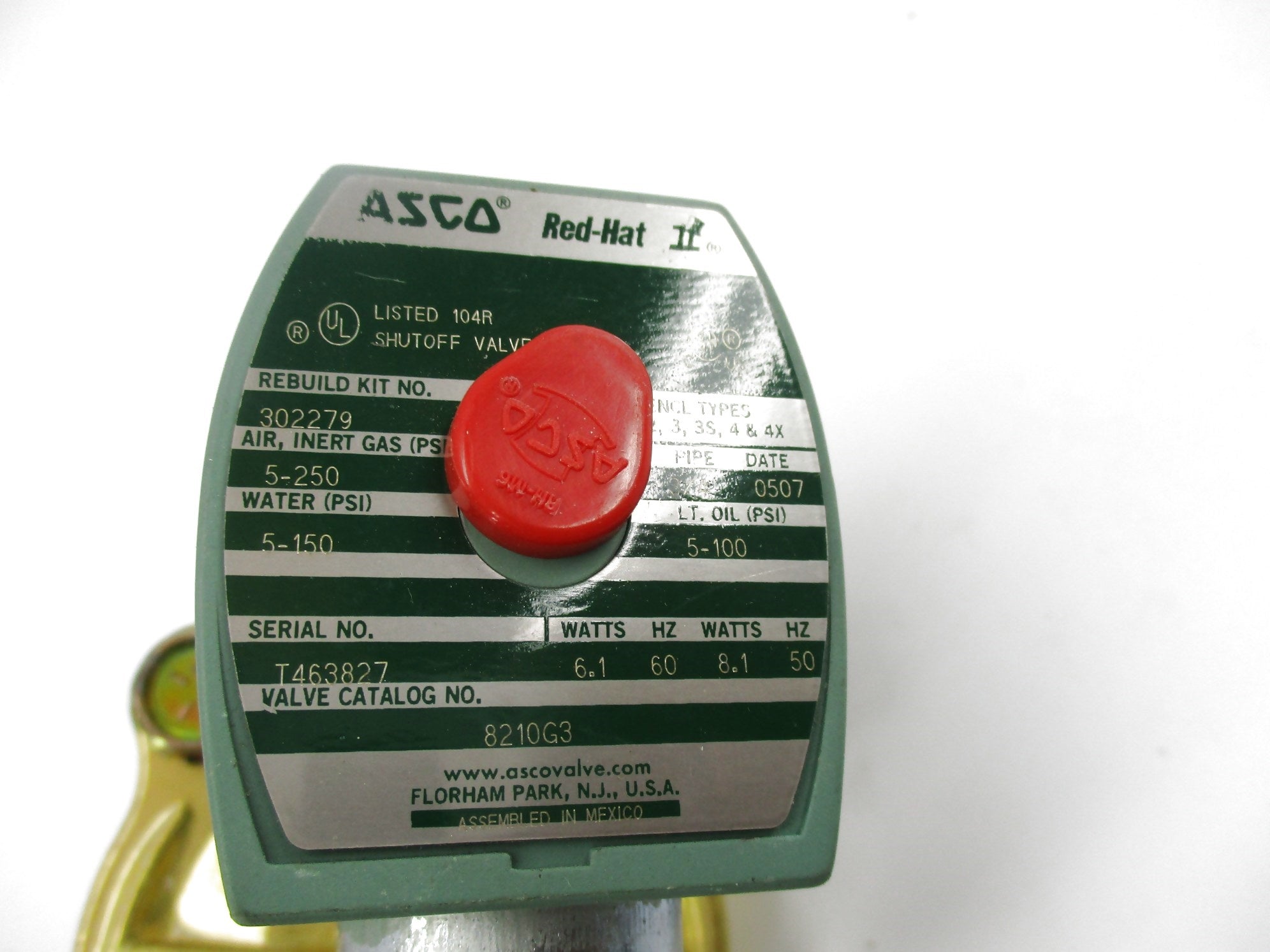 ASCO 8210G3 120/110V 3/4" NSNP