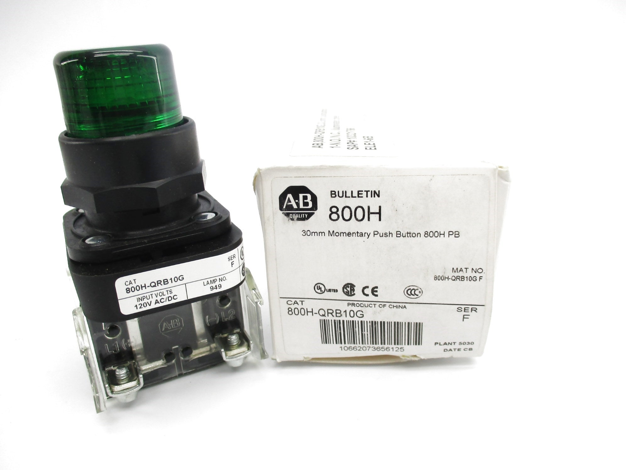 ALLEN BRADLEY 800H-QRB10G SER. F (WH) NSMP