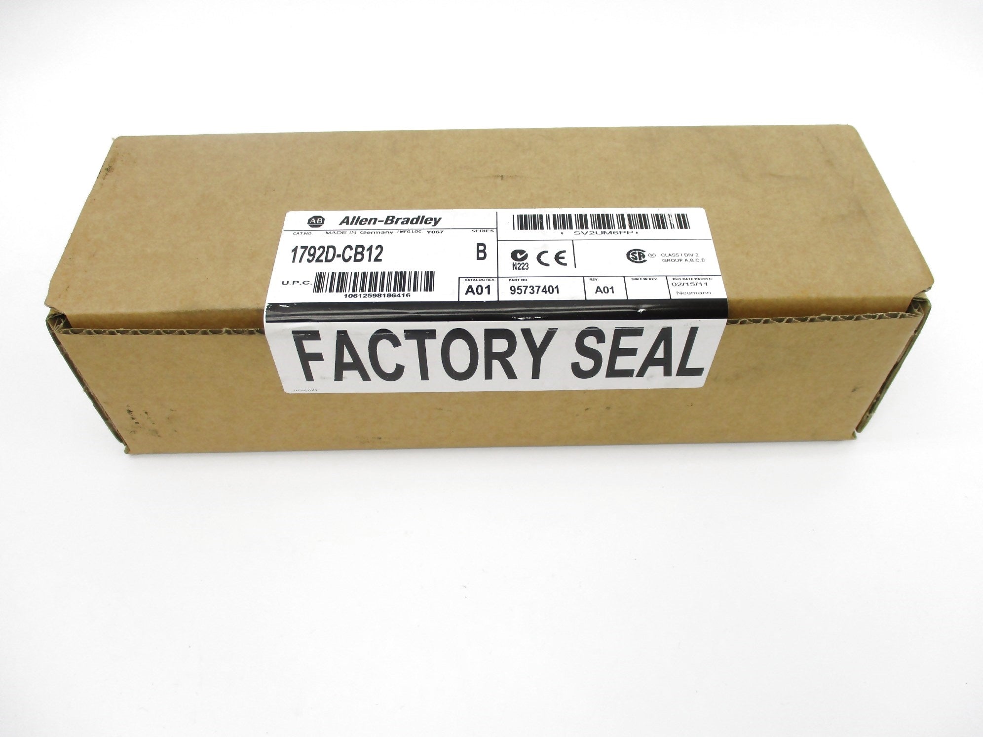 ALLEN BRADLEY 1792D-CB12 SER. B F/W A01 DATE: 2011 NSFS