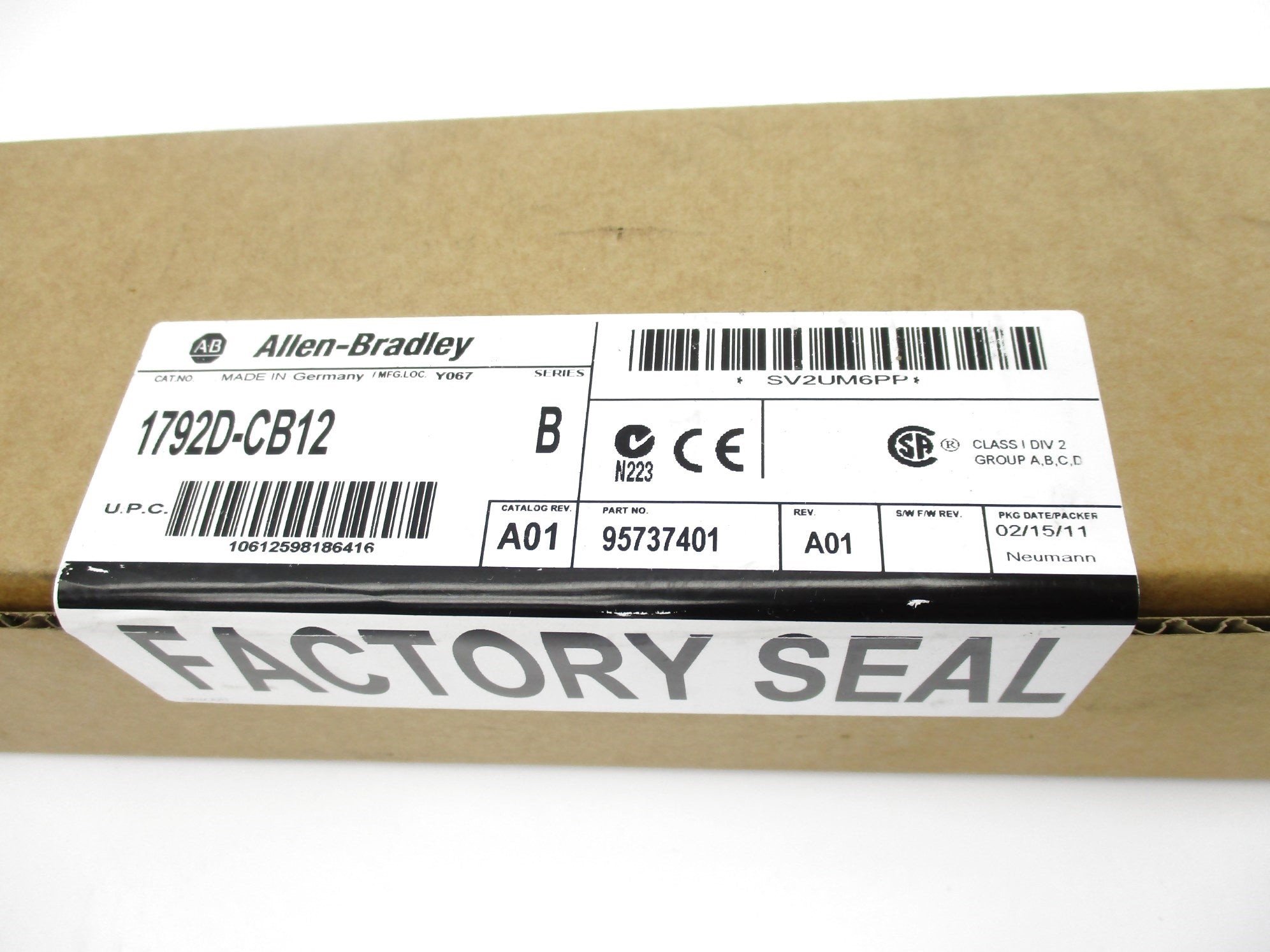ALLEN BRADLEY 1792D-CB12 SER. B F/W A01 DATE: 2011 NSFS