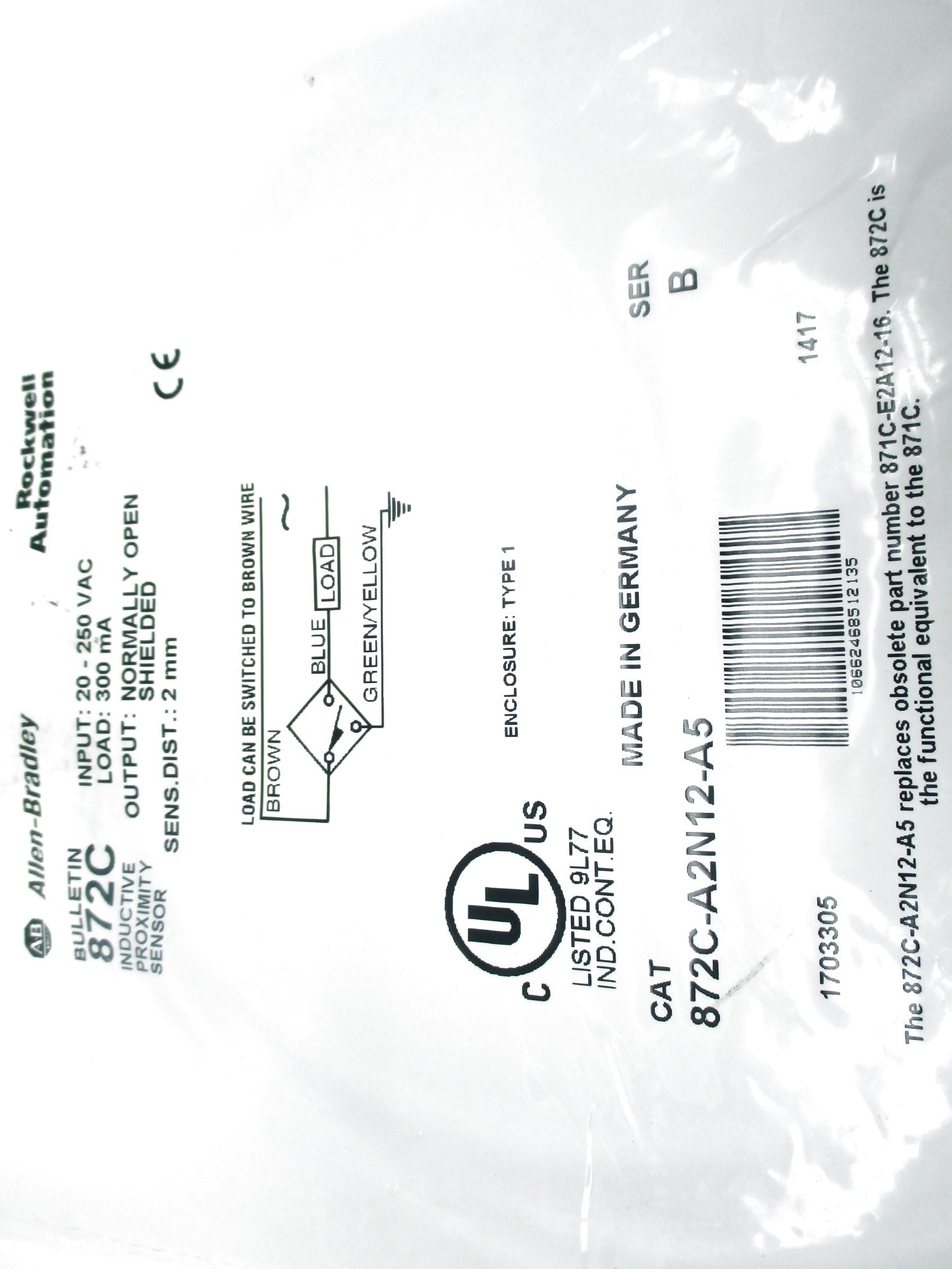 ALLEN BRADLEY 872C-A2N12-A5 SER. B NSMP