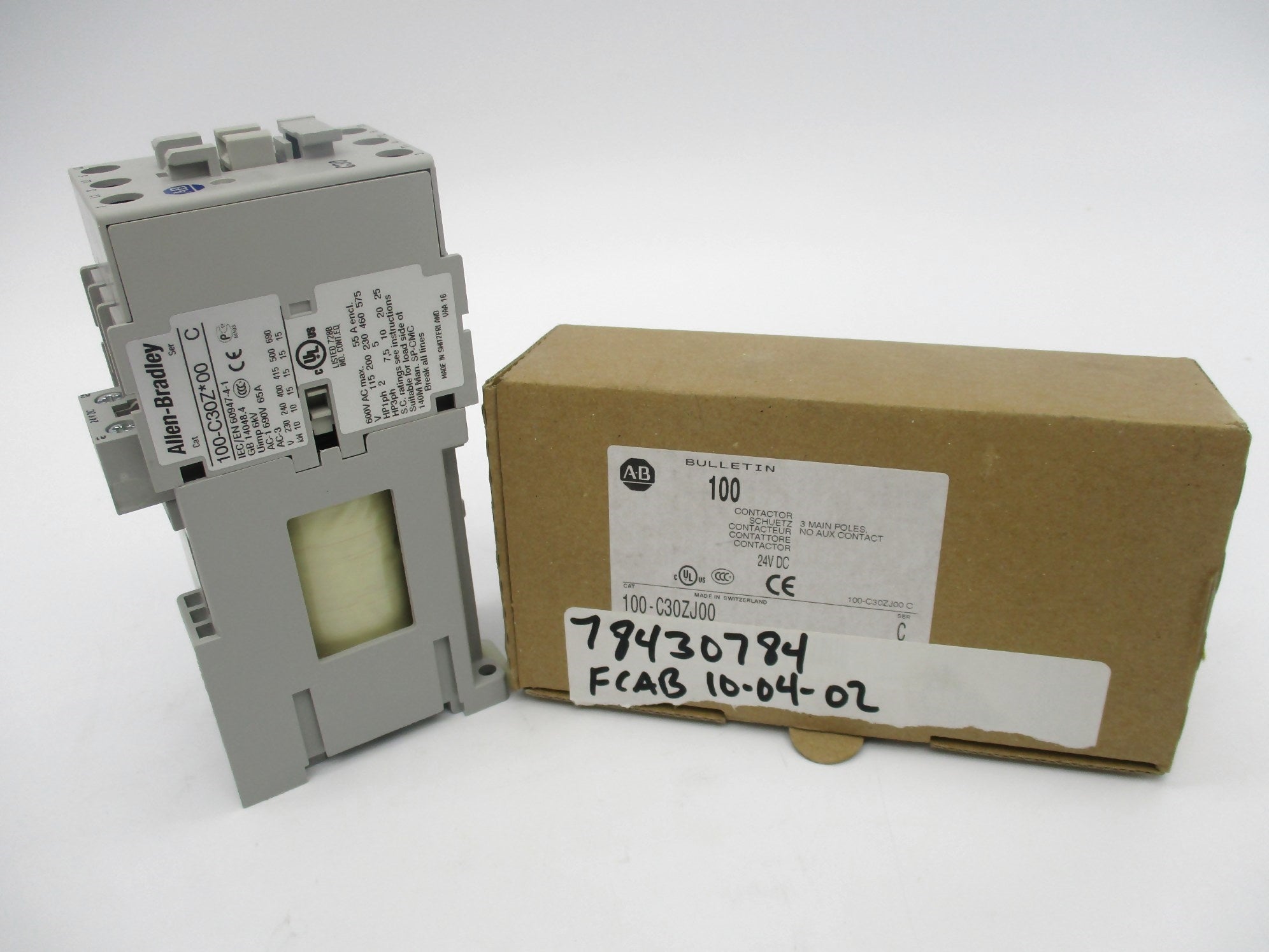 ALLEN BRADLEY 100-C30ZJ00 SER. C 24V (BR/WH) NSMP