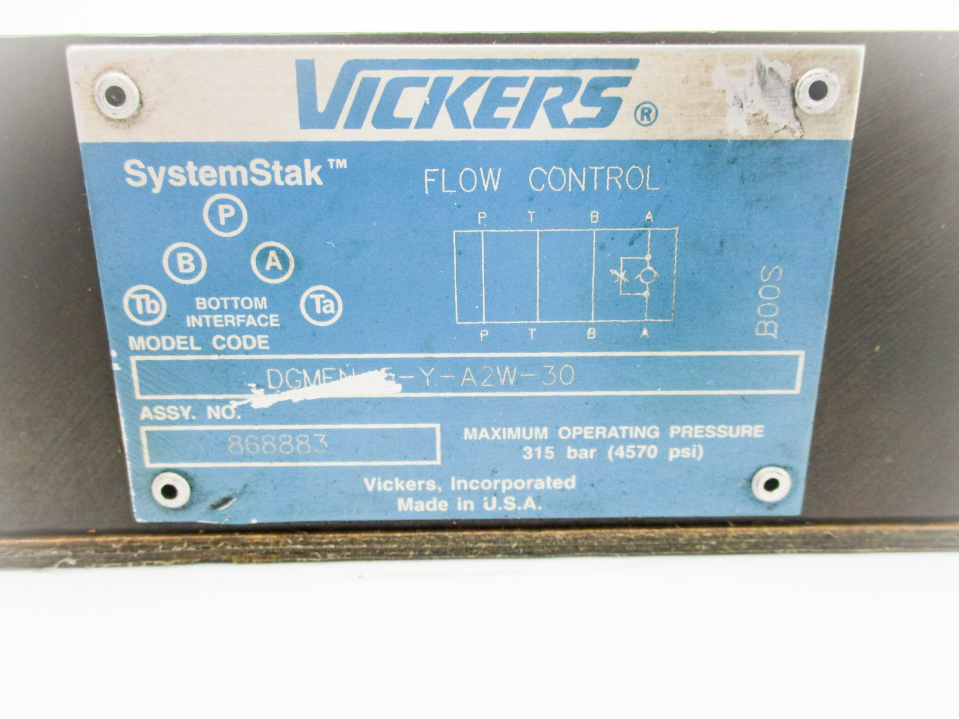 VICKERS DGMFN-5-Y-A2W-30 868883 4570PSI NSNP