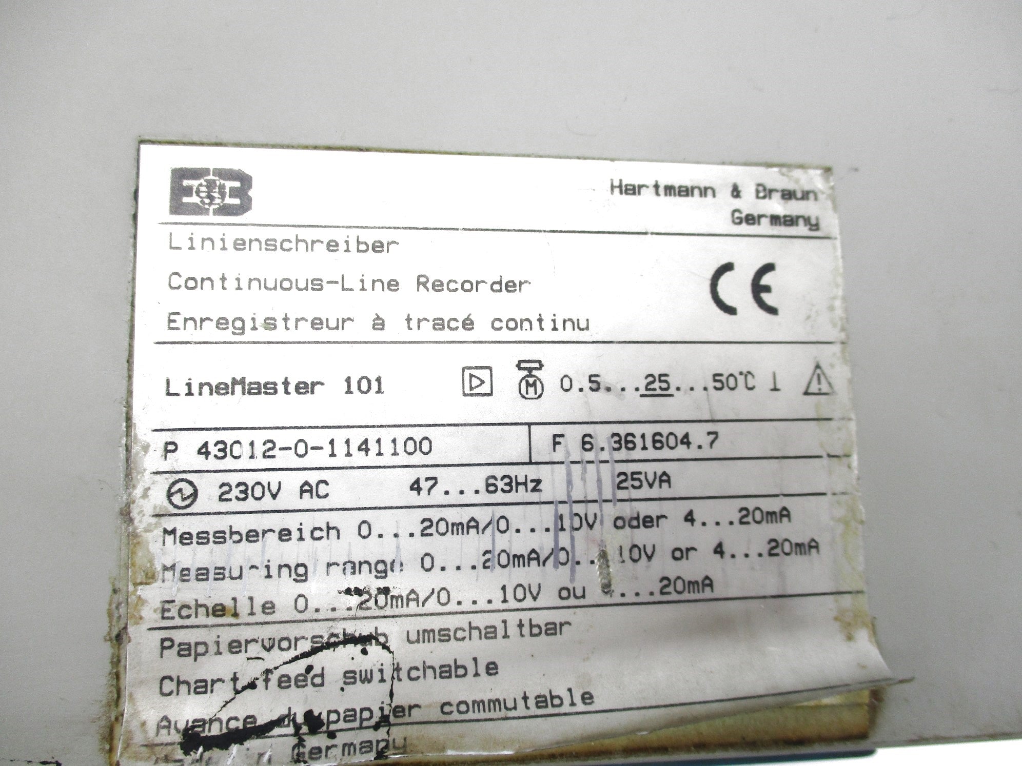 HARTMANN & BRAUN 43012-0-1141100 UNMP