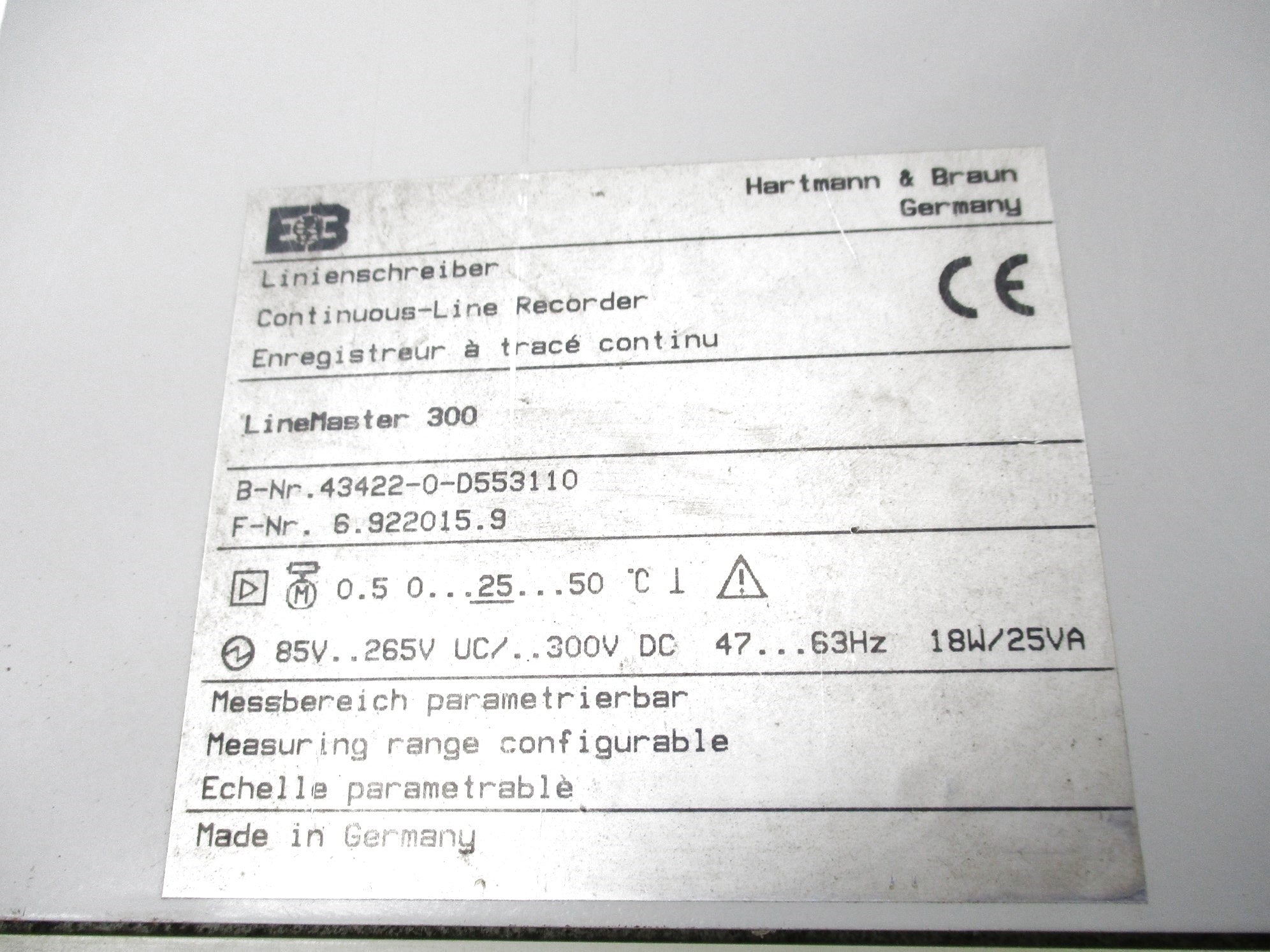 HARTMANN & BRAUN 43422-0-D553110 UNMP