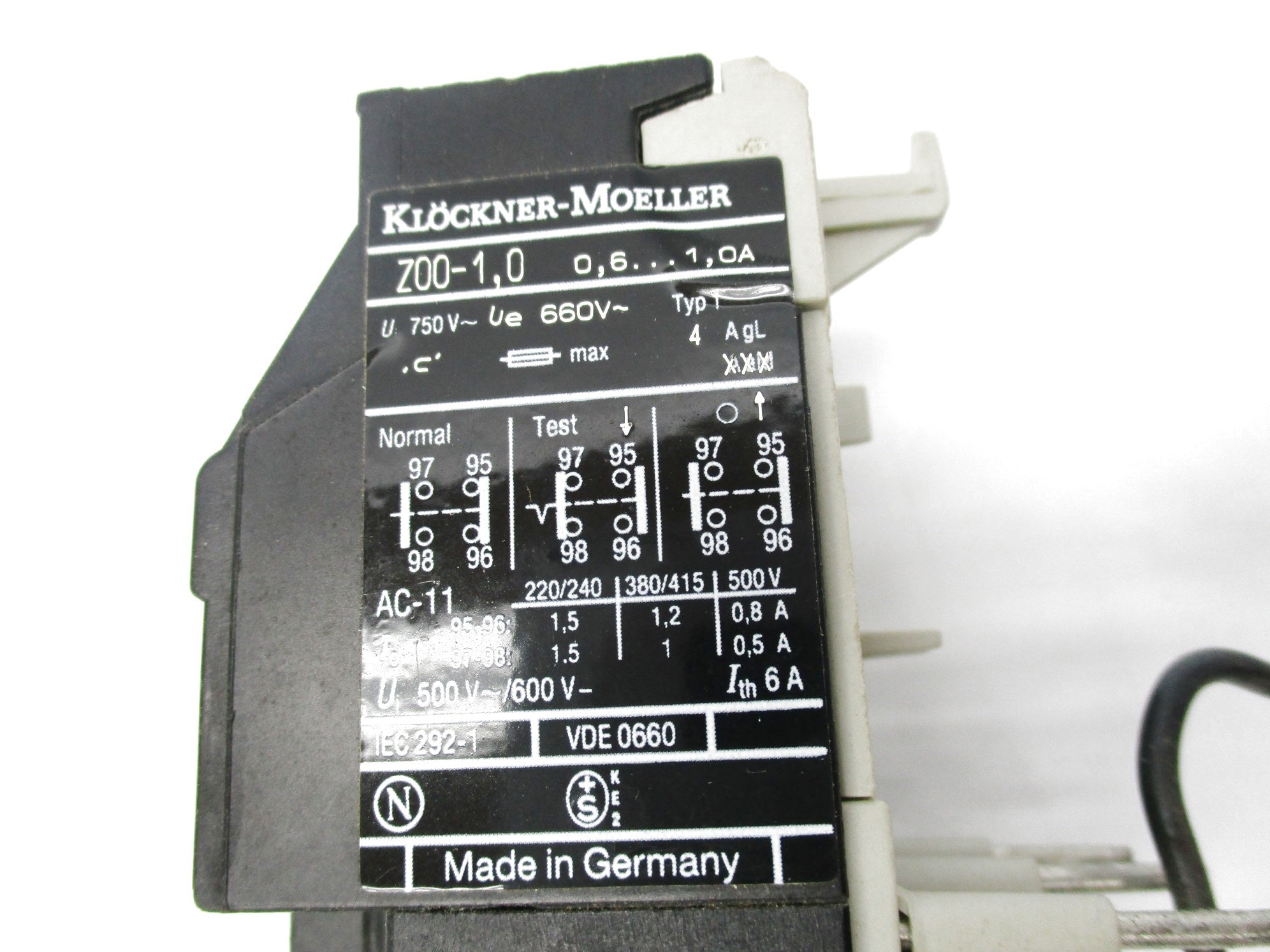 KLOCKNER MOELLER Z00-1,0 600V 0.6-1.0A UNMP