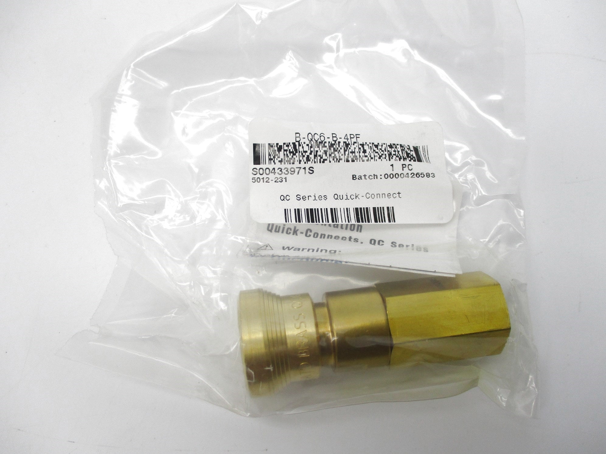 SWAGELOK B-QC6-B-4PF NSMP