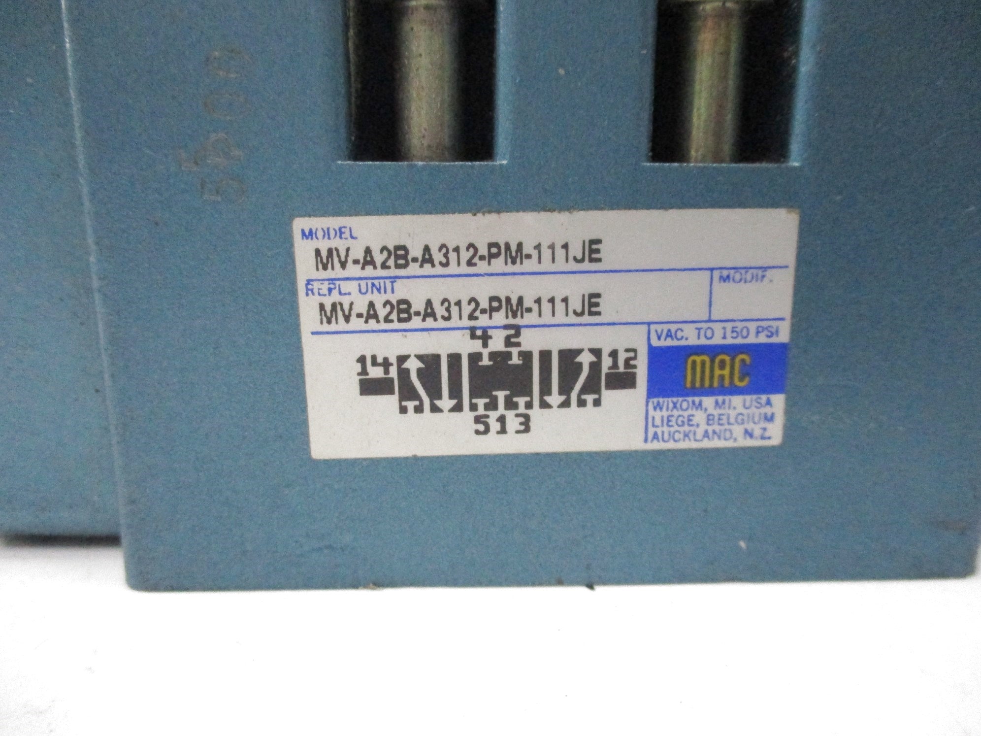 MAC MV-A2B-A2B-A312-PM-111JE 120/60 110/50 150PSI NSNP