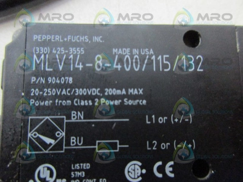 PEPPERL+FUCHS MLV14-8-400/115/132 PHOTOELECTRIC SENSOR *NEW NO BOX*