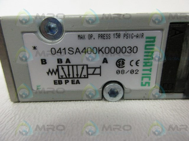 NUMATICS 041SA400K000030  SOLENOILD VALVE *USED*