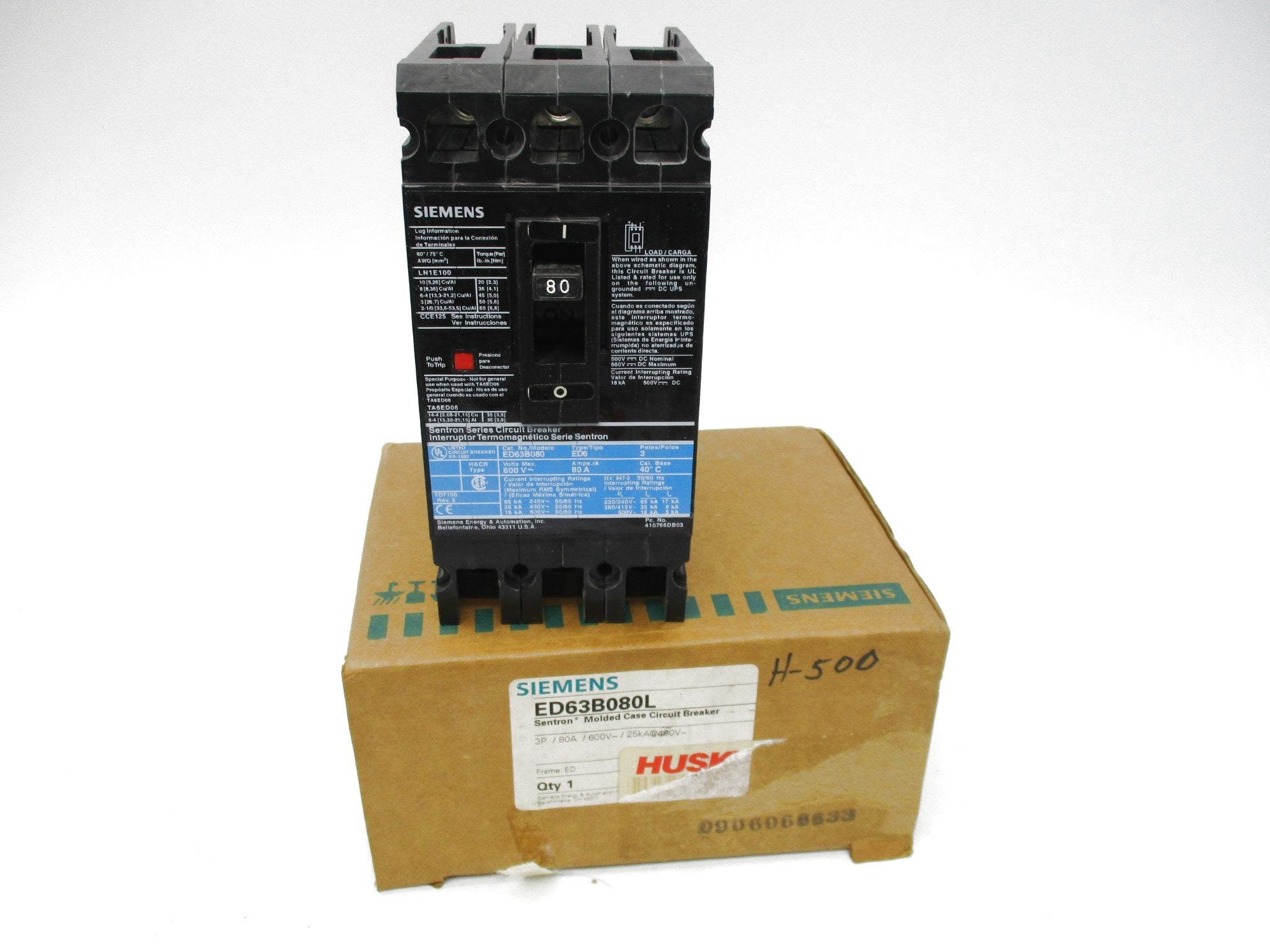 SIEMENS ED63B080L 600V 80A NSMP