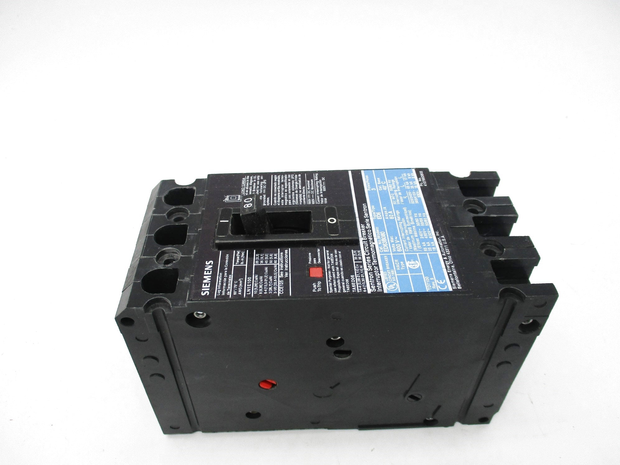 SIEMENS ED63B080L 600V 80A NSMP