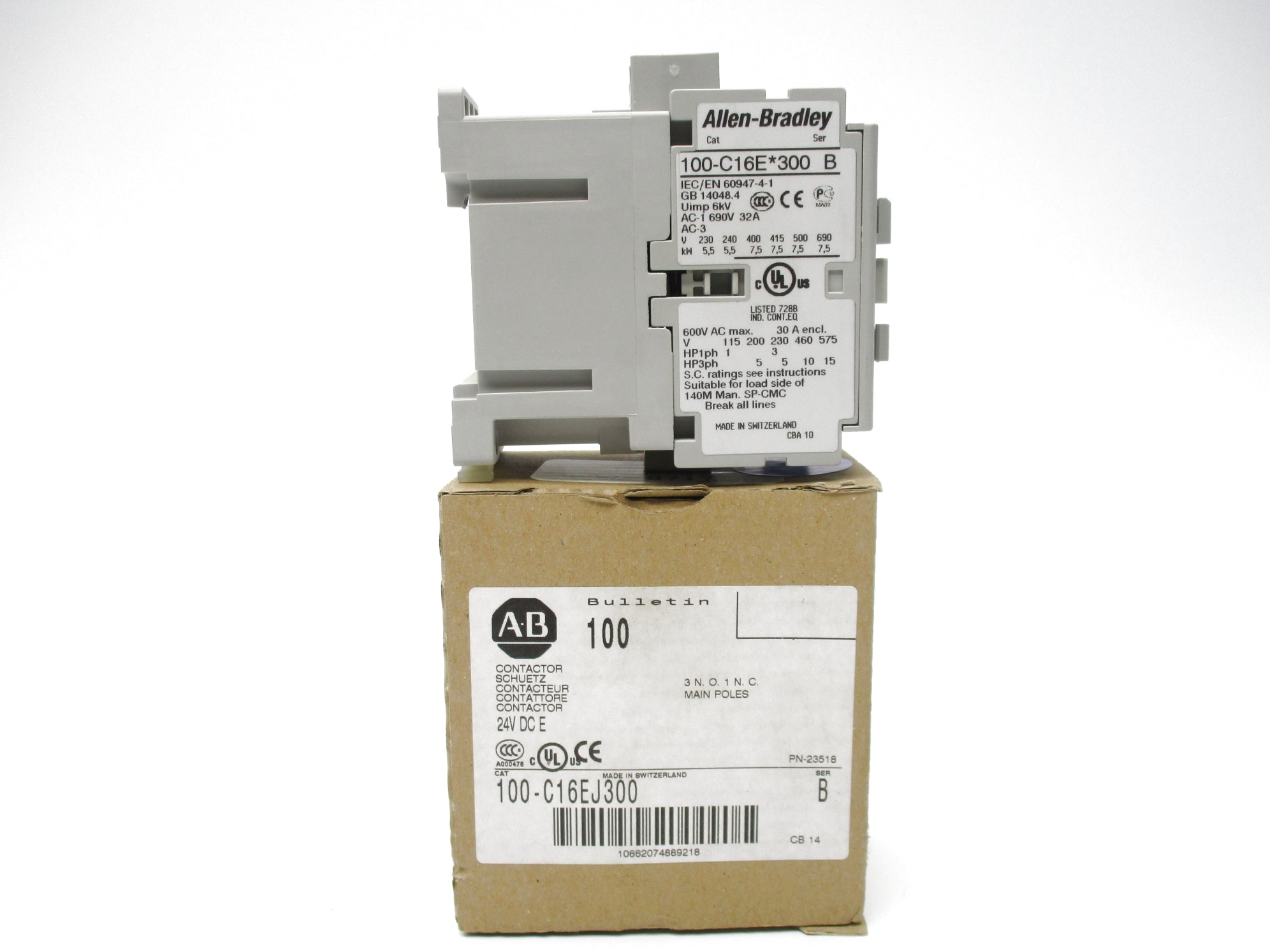 ALLEN BRADLEY 100-C16EJ300 SER. B 24VDC (BR/WH) NSMP