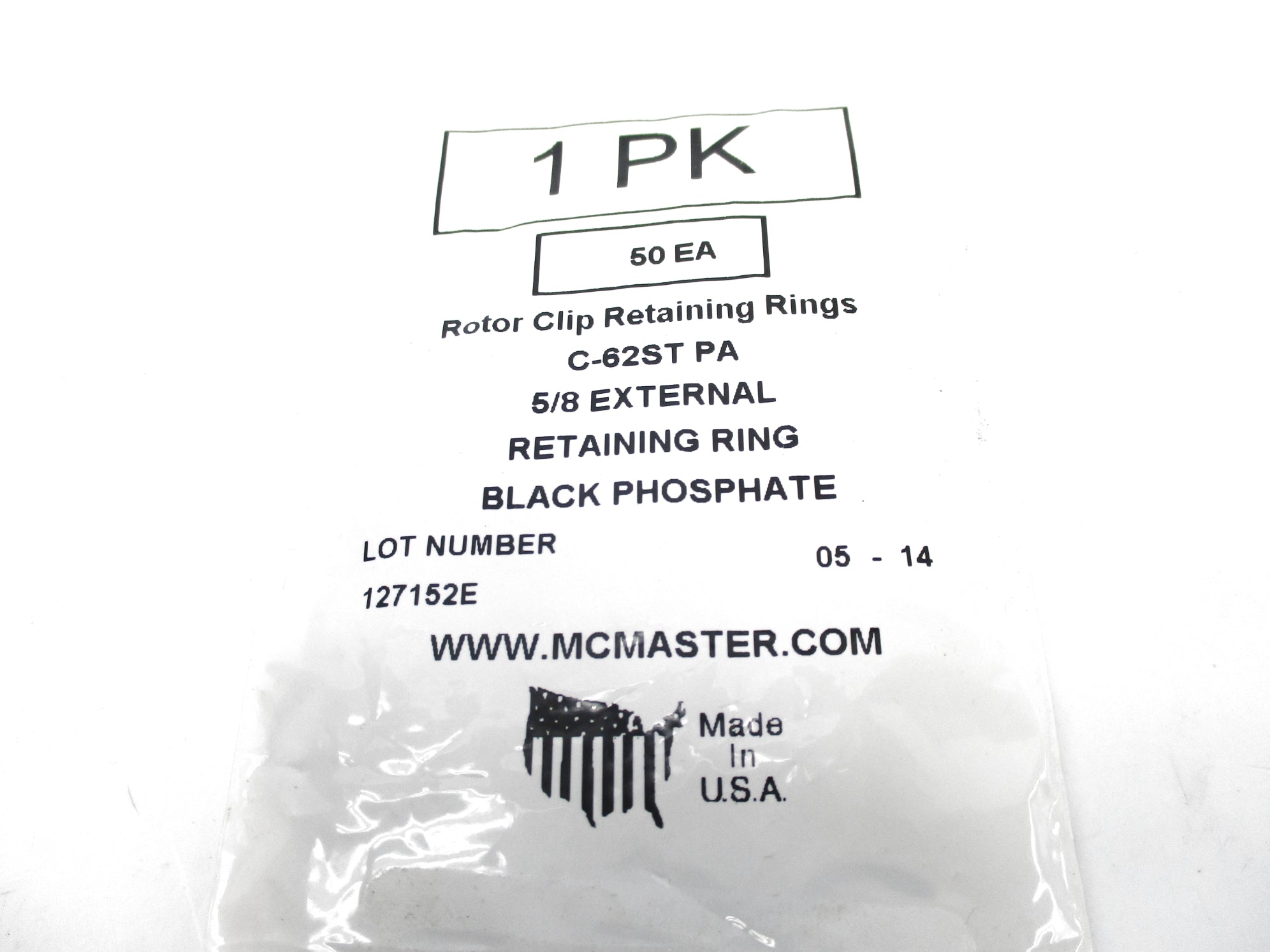 MCMASTER C-62STPA PKG OF 50 NSMP