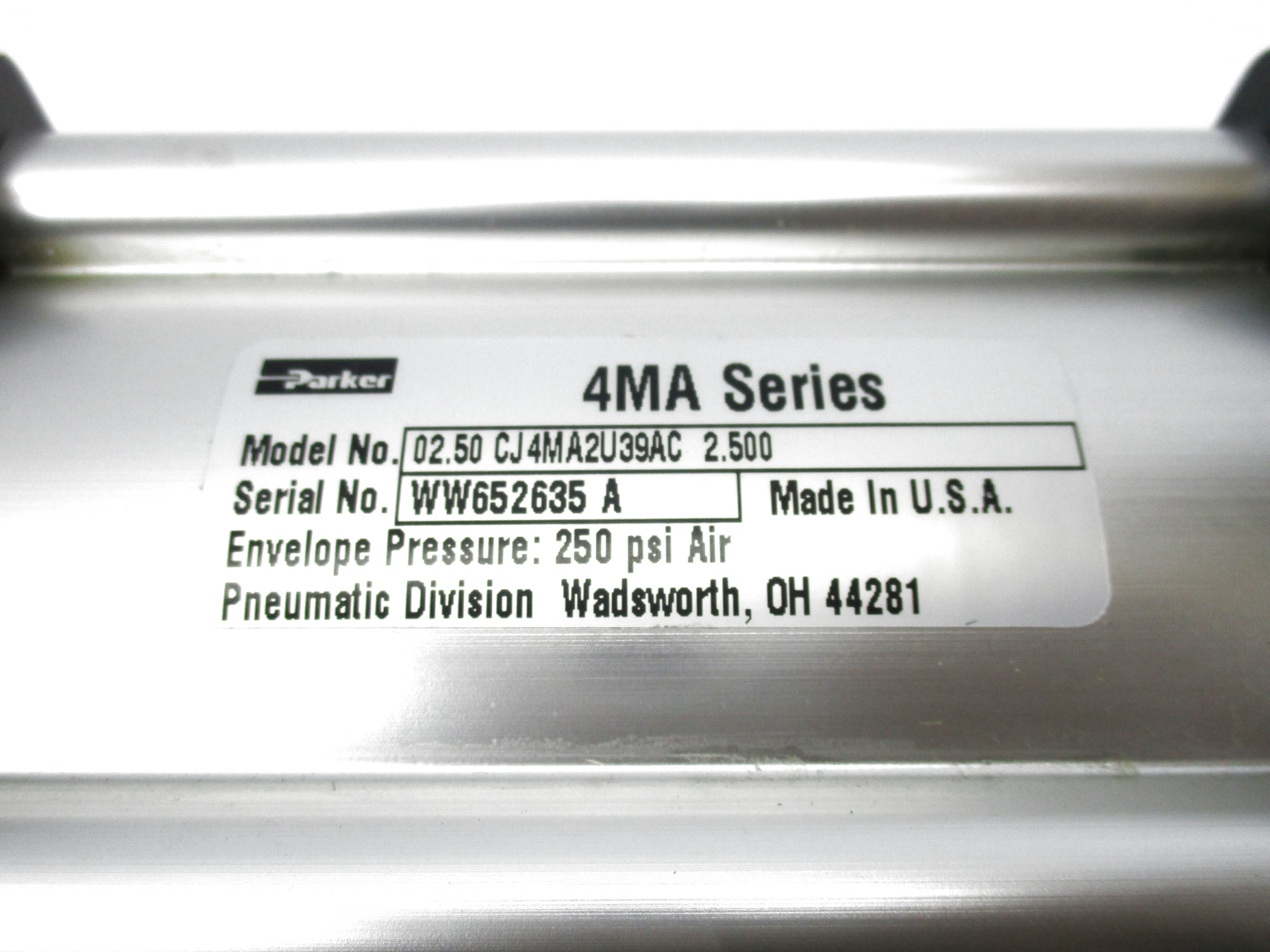 PARKER 02.50CJ4MA2U39AC 250PSI NSNP