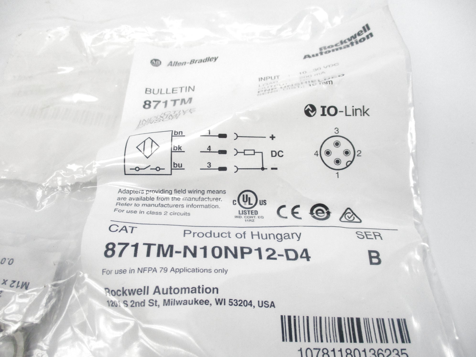 ALLEN BRADLEY 871TM-N10NP12-D4 SER. B NSMP