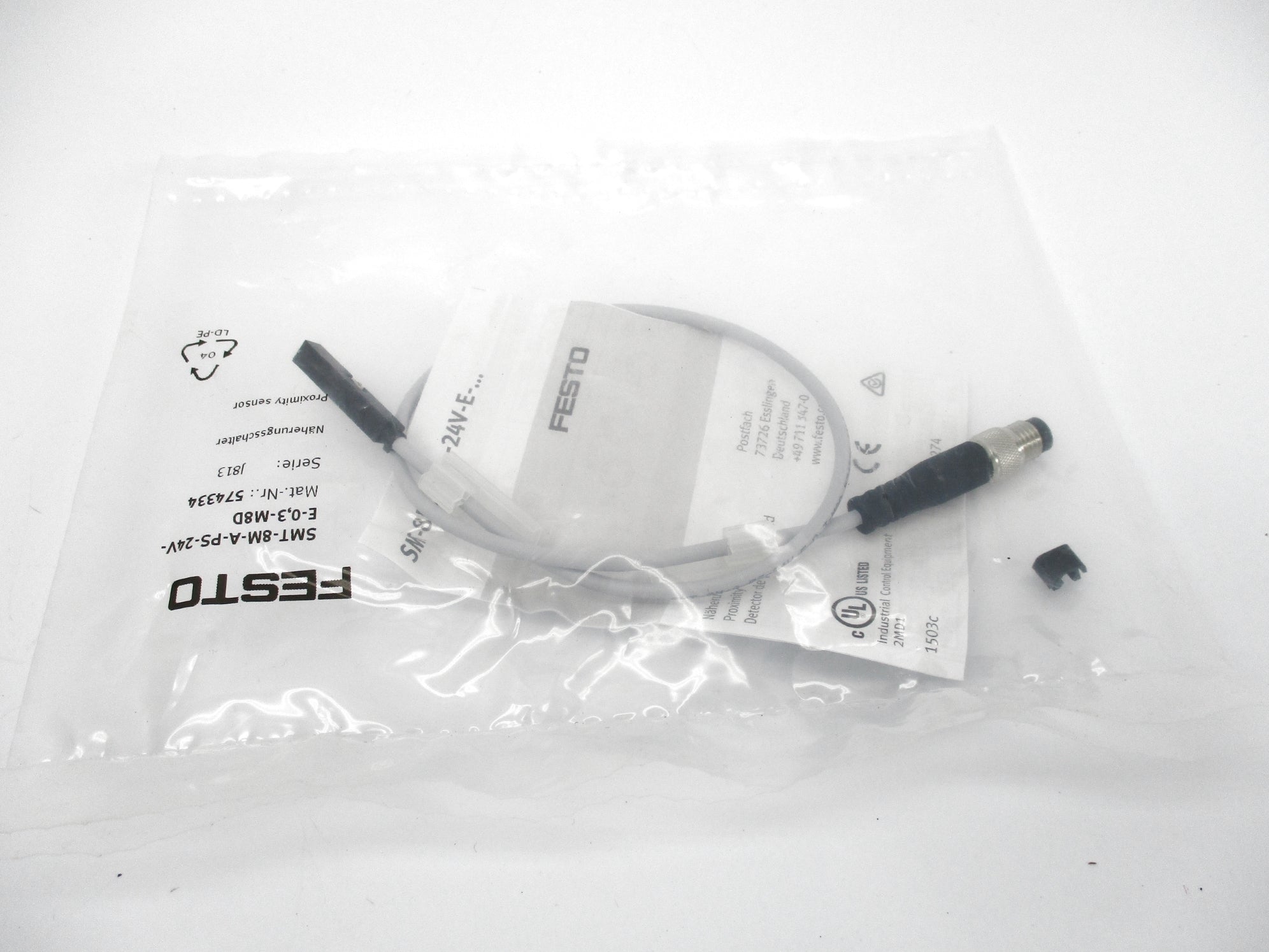 FESTO SMT-8M-A-PS-24V-E-0,3-M8D 574334 SER. J813 NSMP
