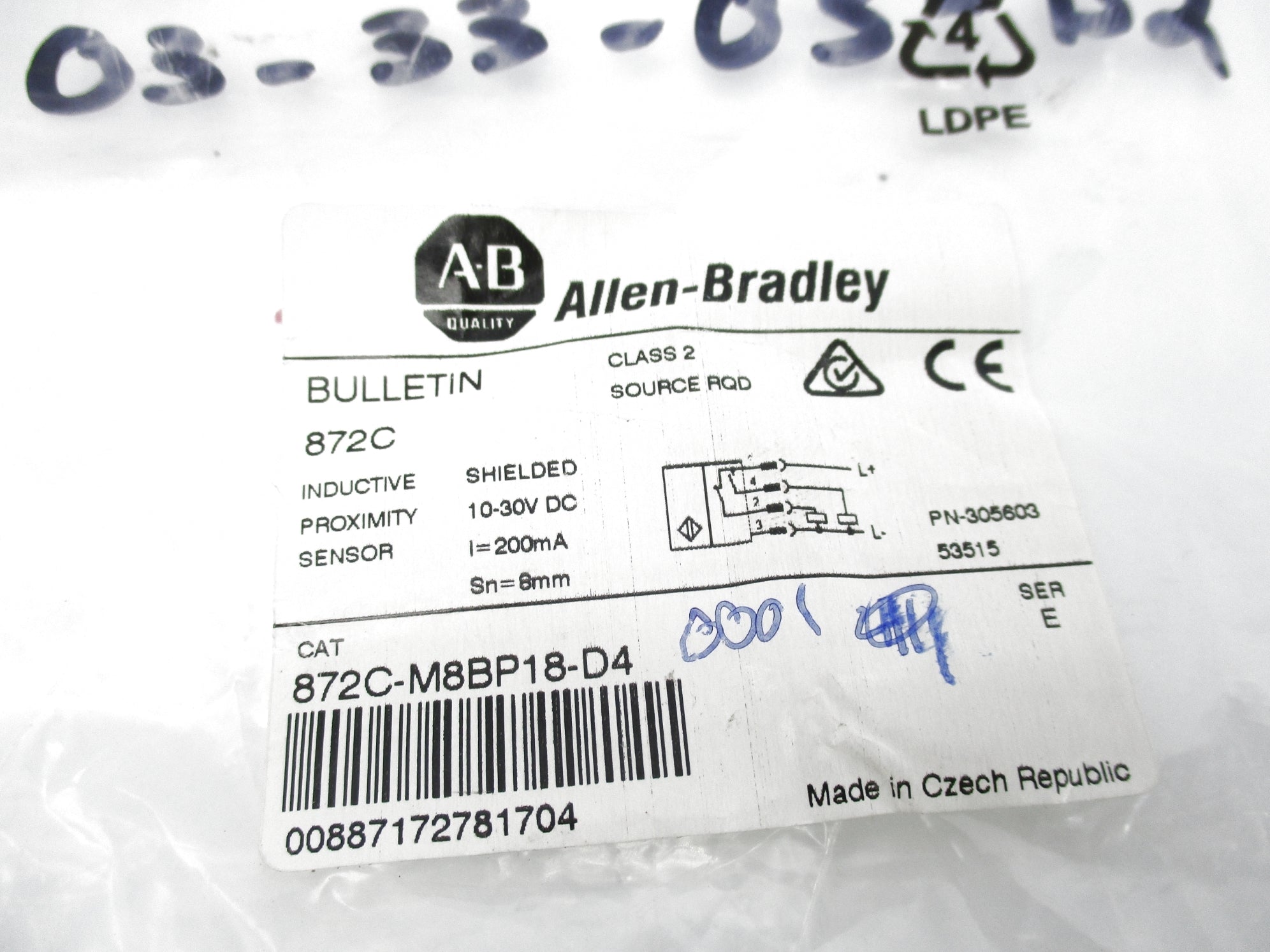 ALLEN BRADLEY 872C-M8BP18-D4 SER. E NSMP