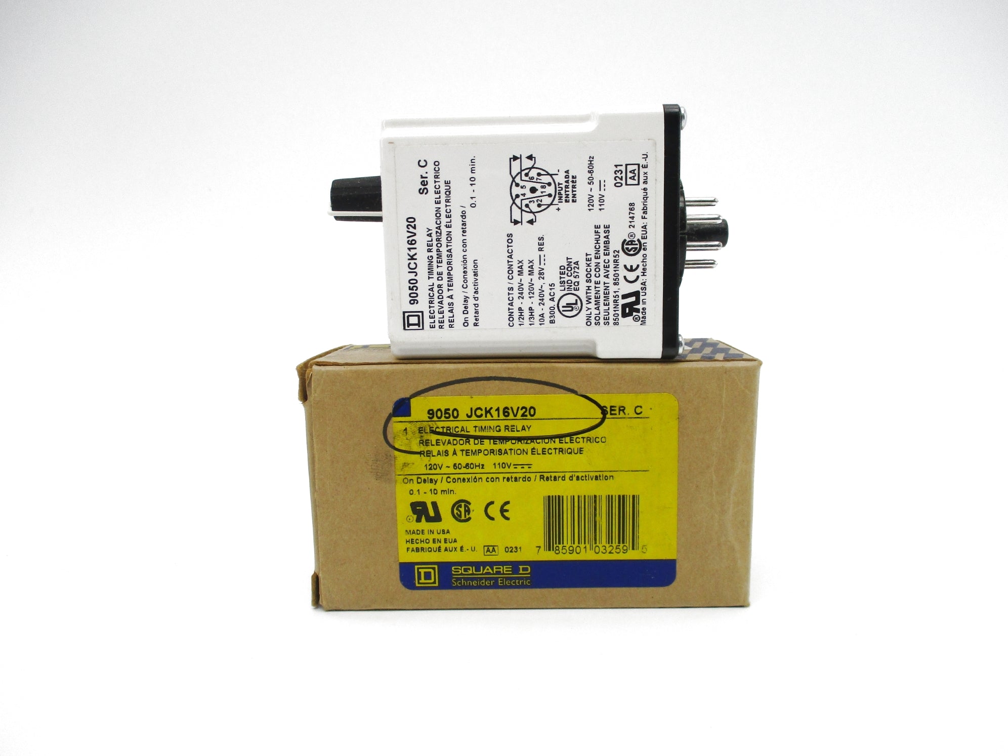 SQUARE D 9050JCK16V20 SER. C 110/120V 0.1-10M 10A NSMP