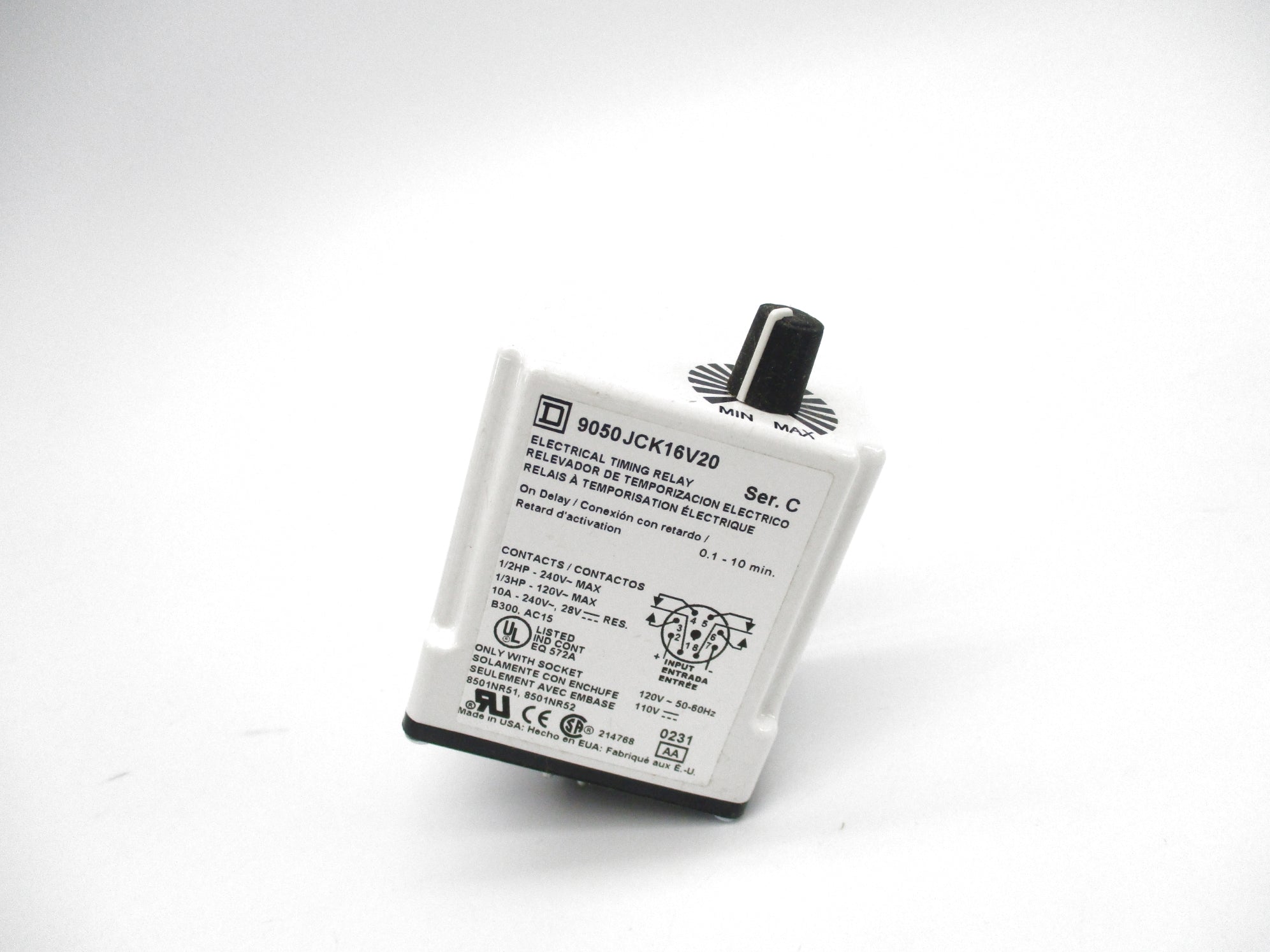 SQUARE D 9050JCK16V20 SER. C 110/120V 0.1-10M 10A NSMP