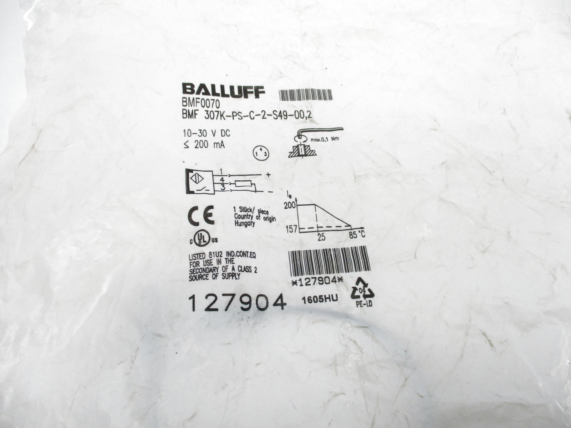 BALLUFF BMF307K-PS-C-2-S49-00,2 BMF0070 10-30VDC NSMP