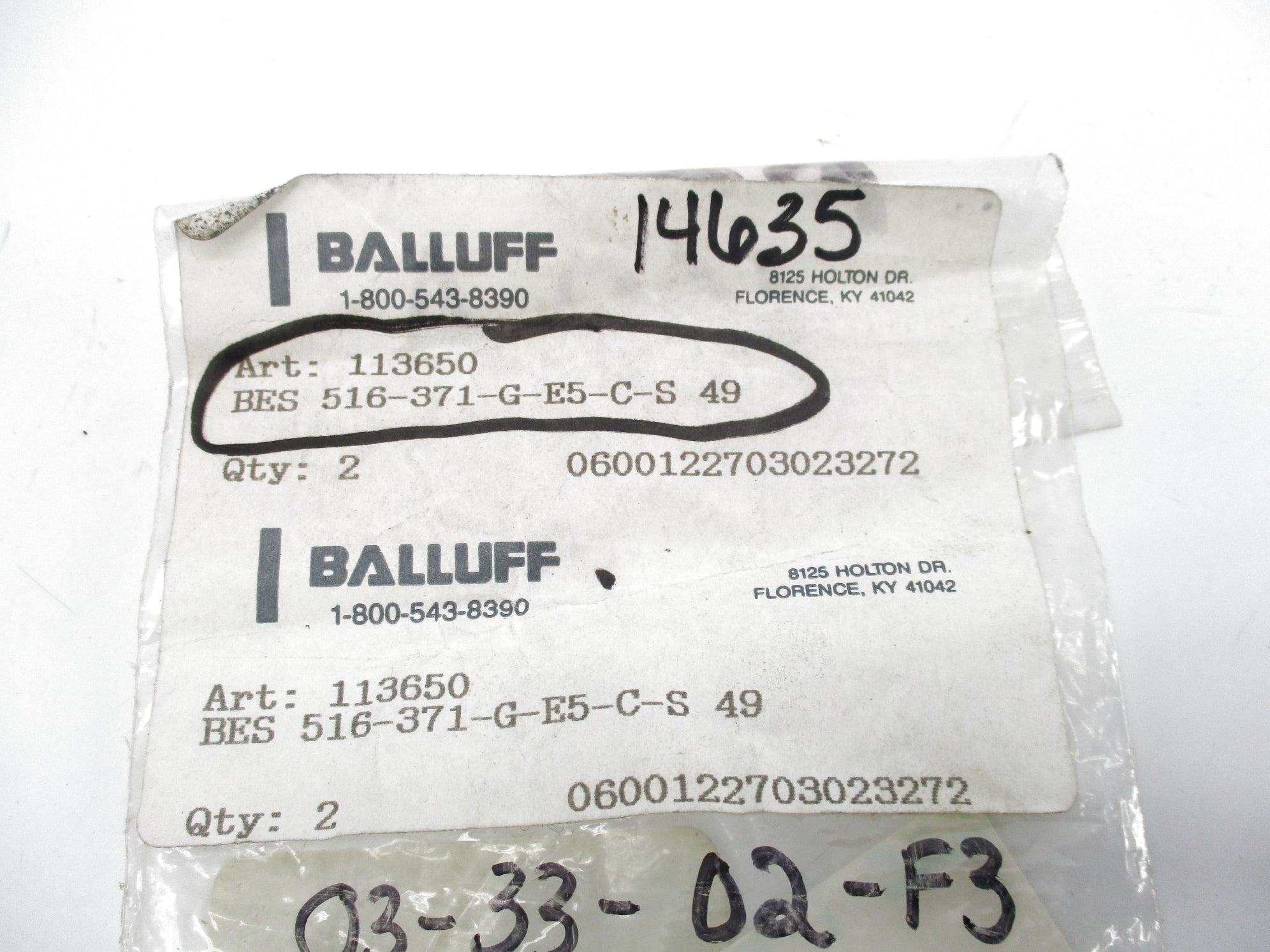 BALLUFF BES516-371-G-E5-C-S-49 (PKG OF 2) NSMP