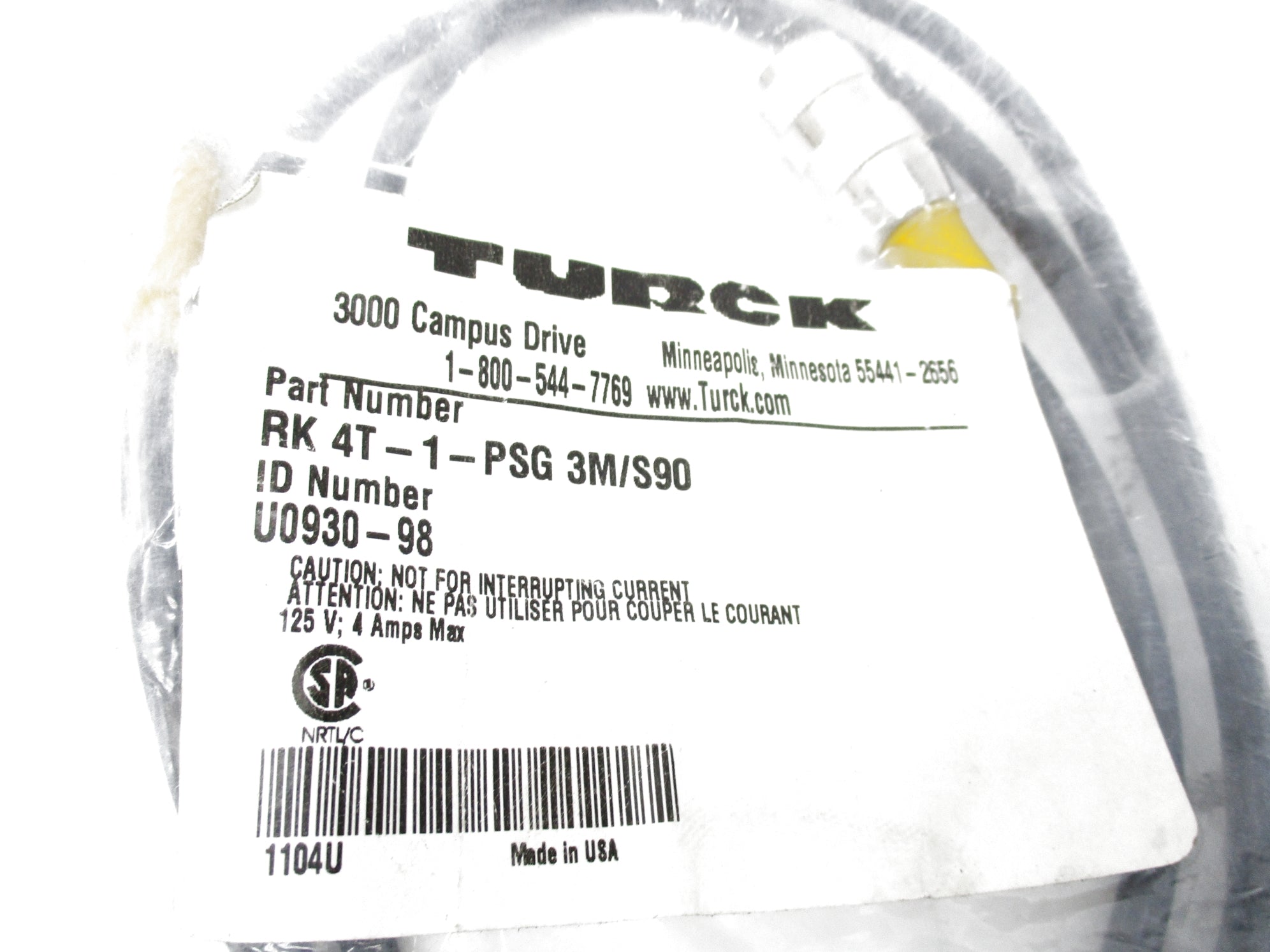 TURCK RK4T-1-PSG3M/S90 NSMP