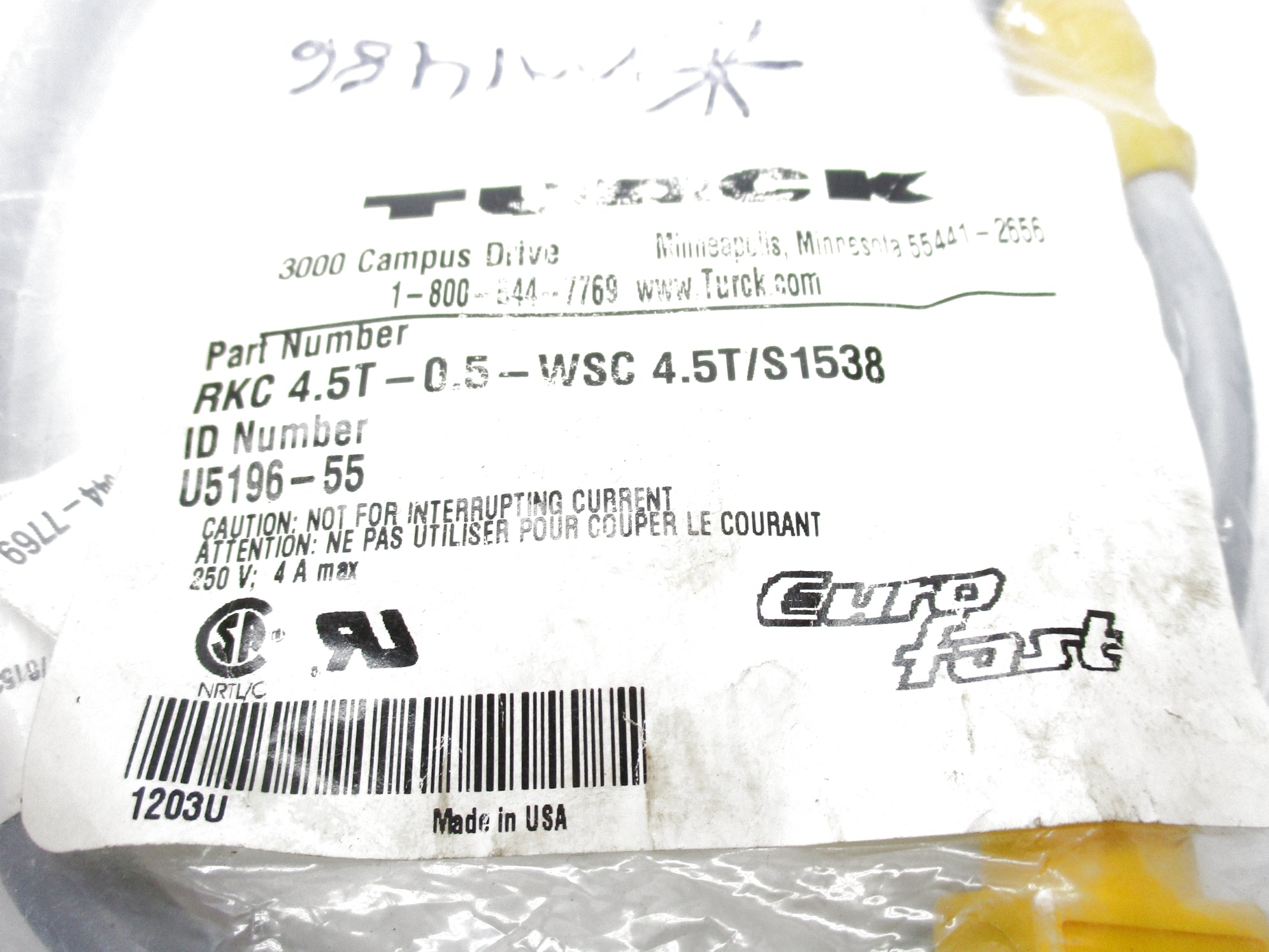TURCK RKC4.5T-0.5-WSC4.5T/S1538 NSMP
