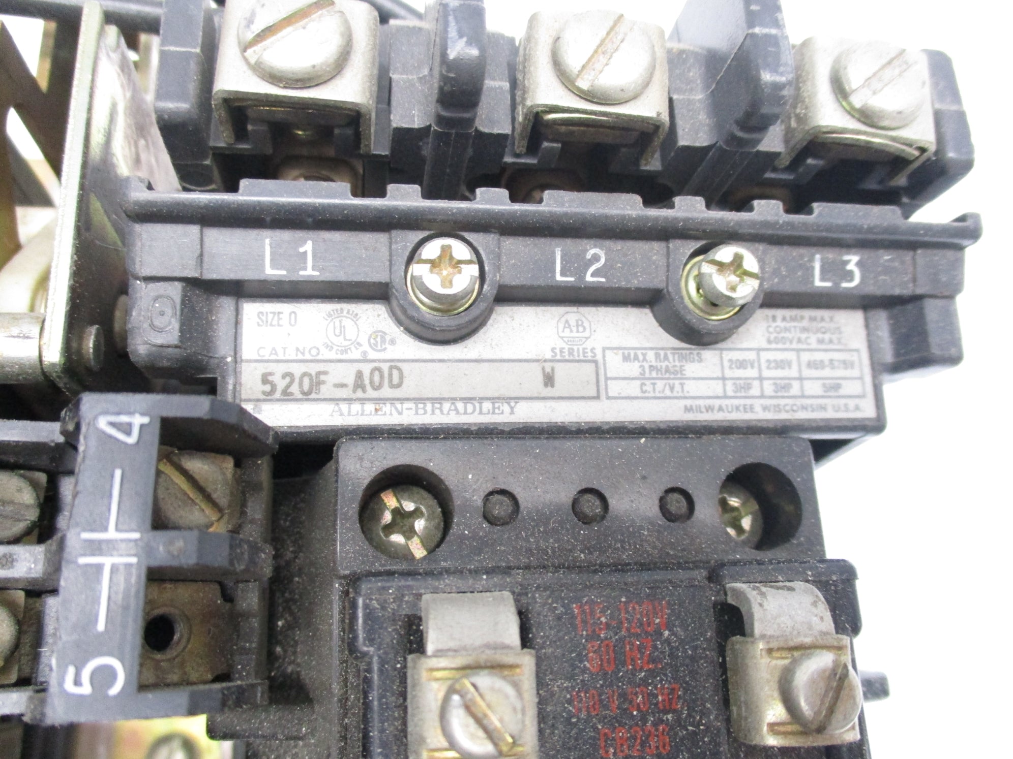 INDUSTRIAL SPARE PART 520F-A0D SER. W 115-120V/110V 18A UNMP