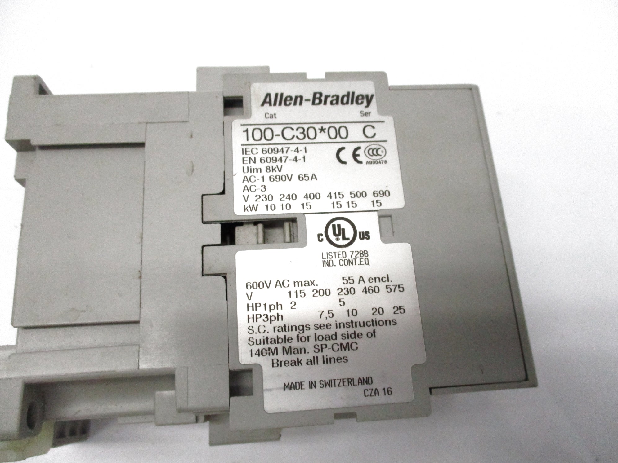 ALLEN BRADLEY 100-C30D00 SER. A 110-120V NSNP