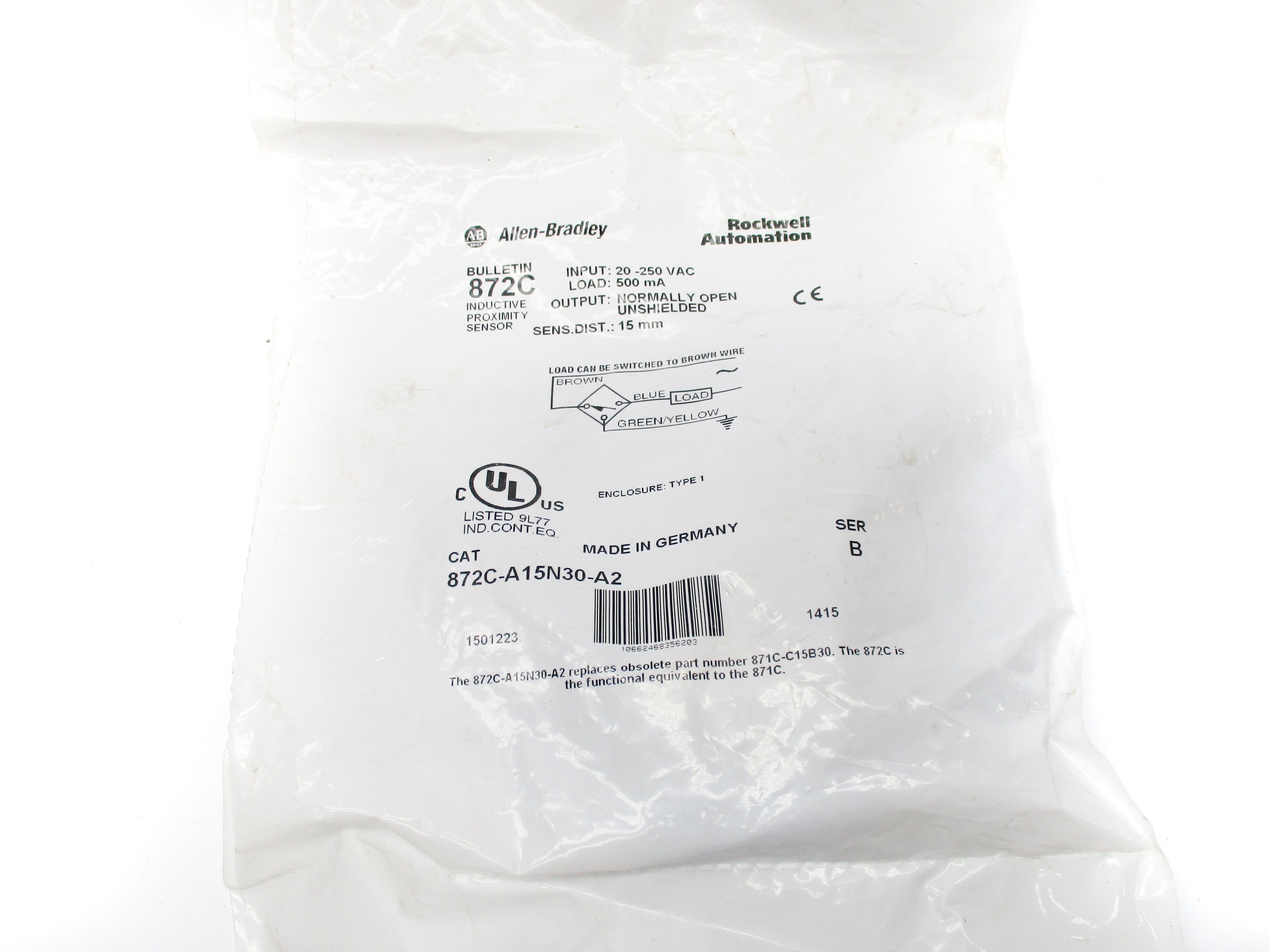 ALLEN BRADLEY 872C-A15N30-A2 SER. B NSMP