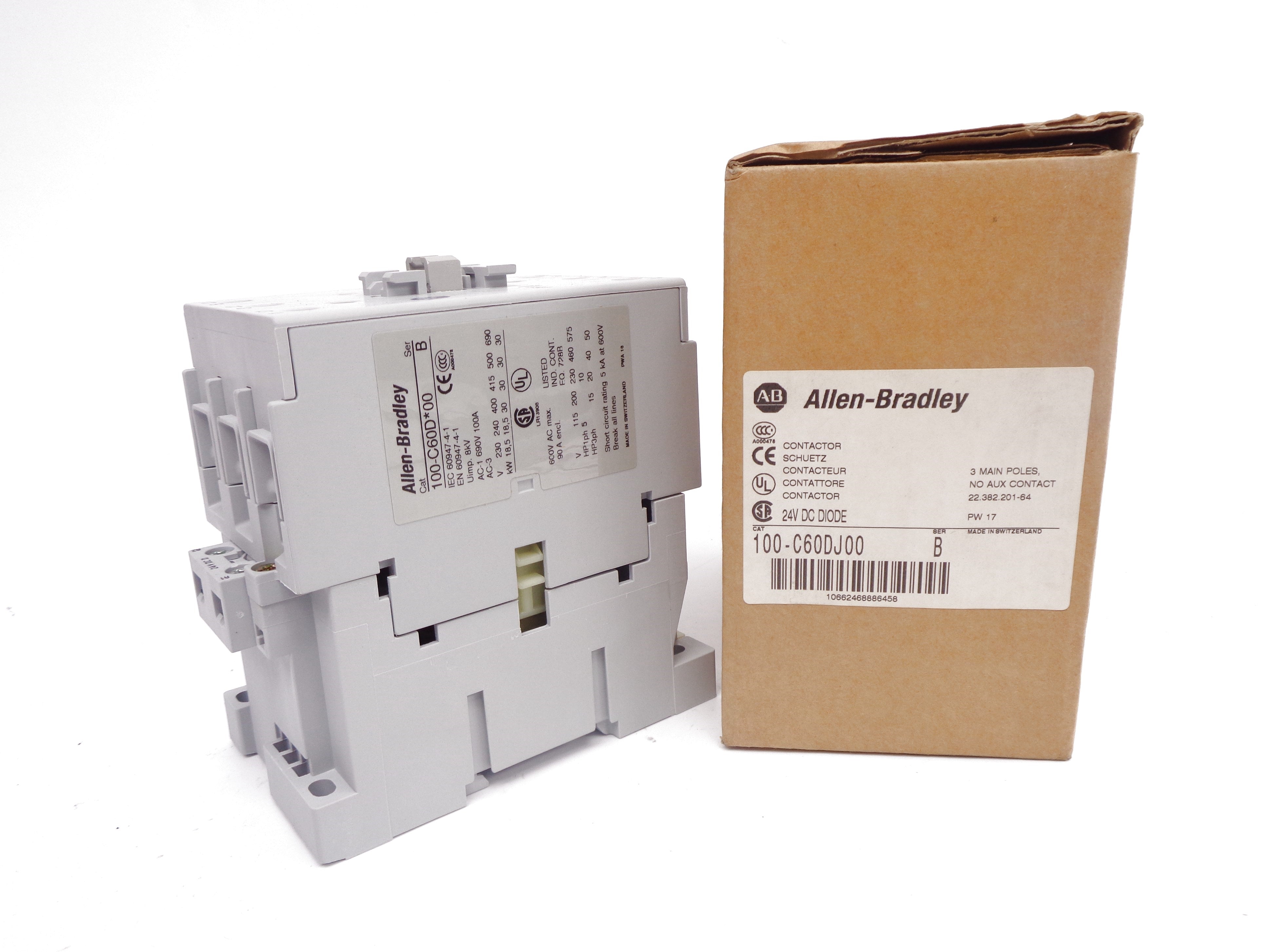 ALLEN BRADLEY 100-C60DJ00 SER. B 24VDC (BR/WH) NSMP