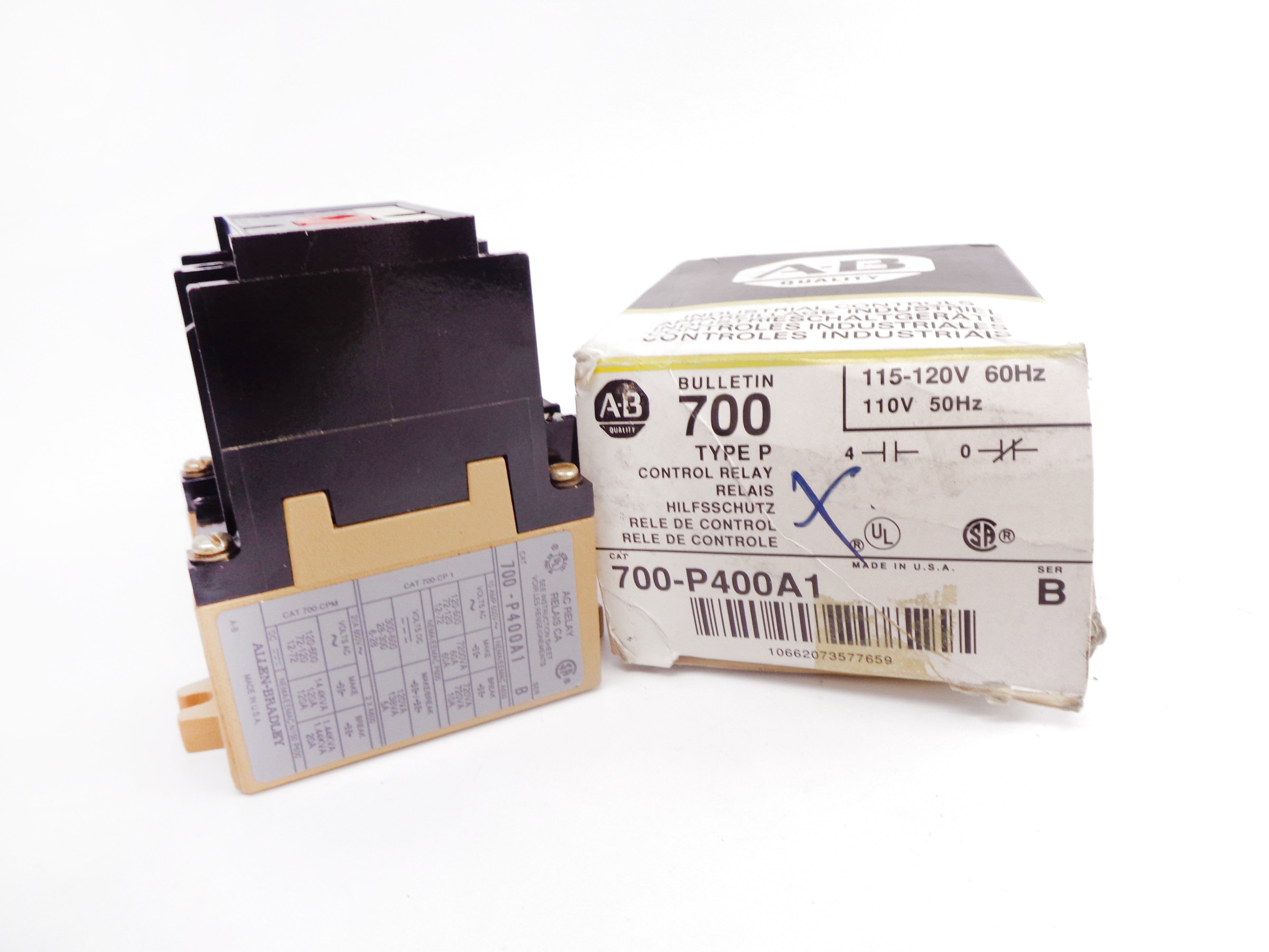 ALLEN BRADLEY 700-P400A1 SER. B 110/115-120V 10A (BK/YL) NSMP