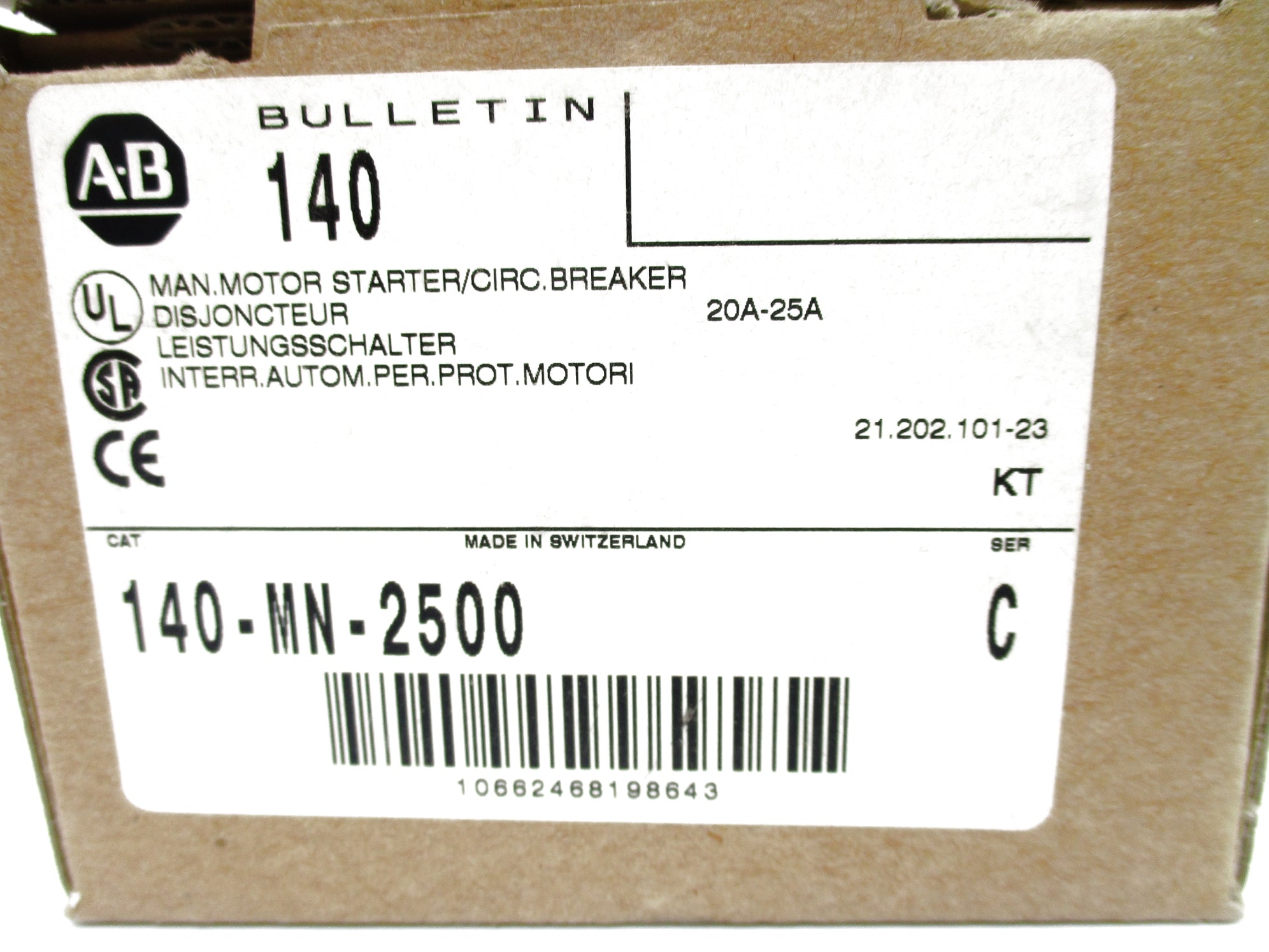 ALLEN BRADLEY 140-MN-2500 SER. C (BR/WH) NSMP