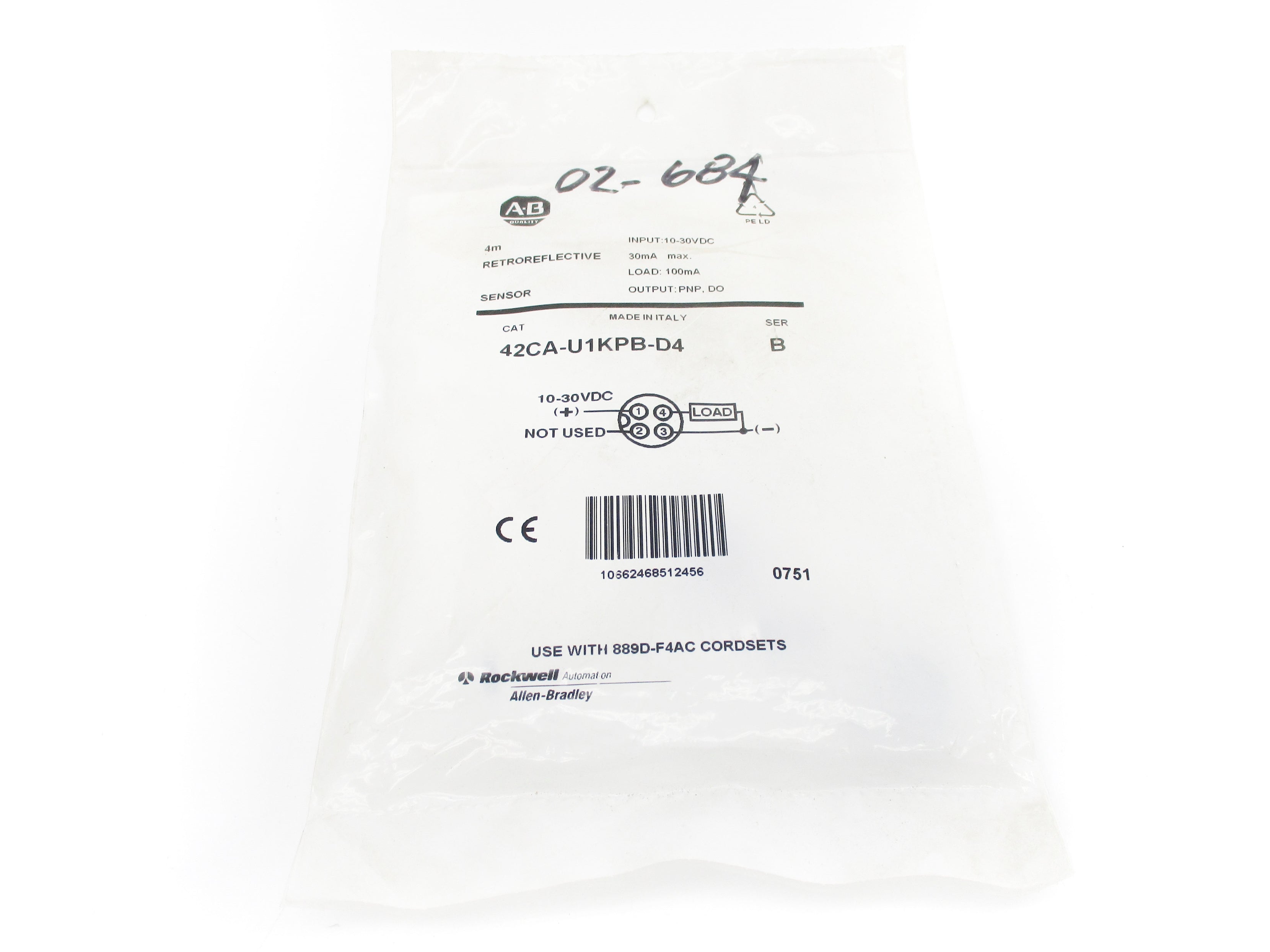 ALLEN BRADLEY 42CA-U1KPB-D4 SER. B NSMP