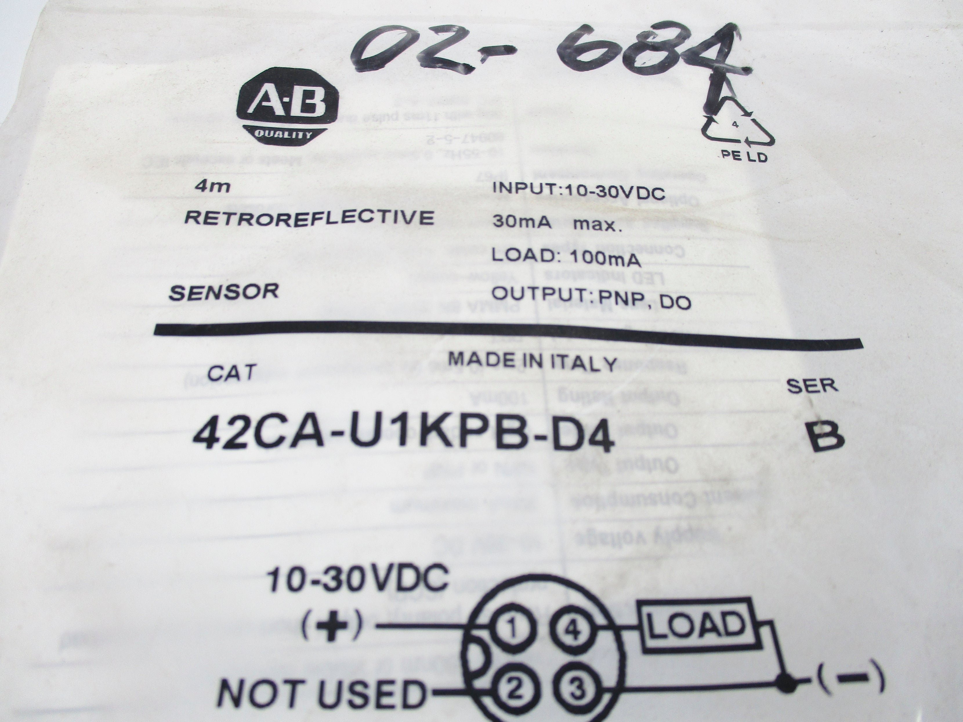 ALLEN BRADLEY 42CA-U1KPB-D4 SER. B NSMP