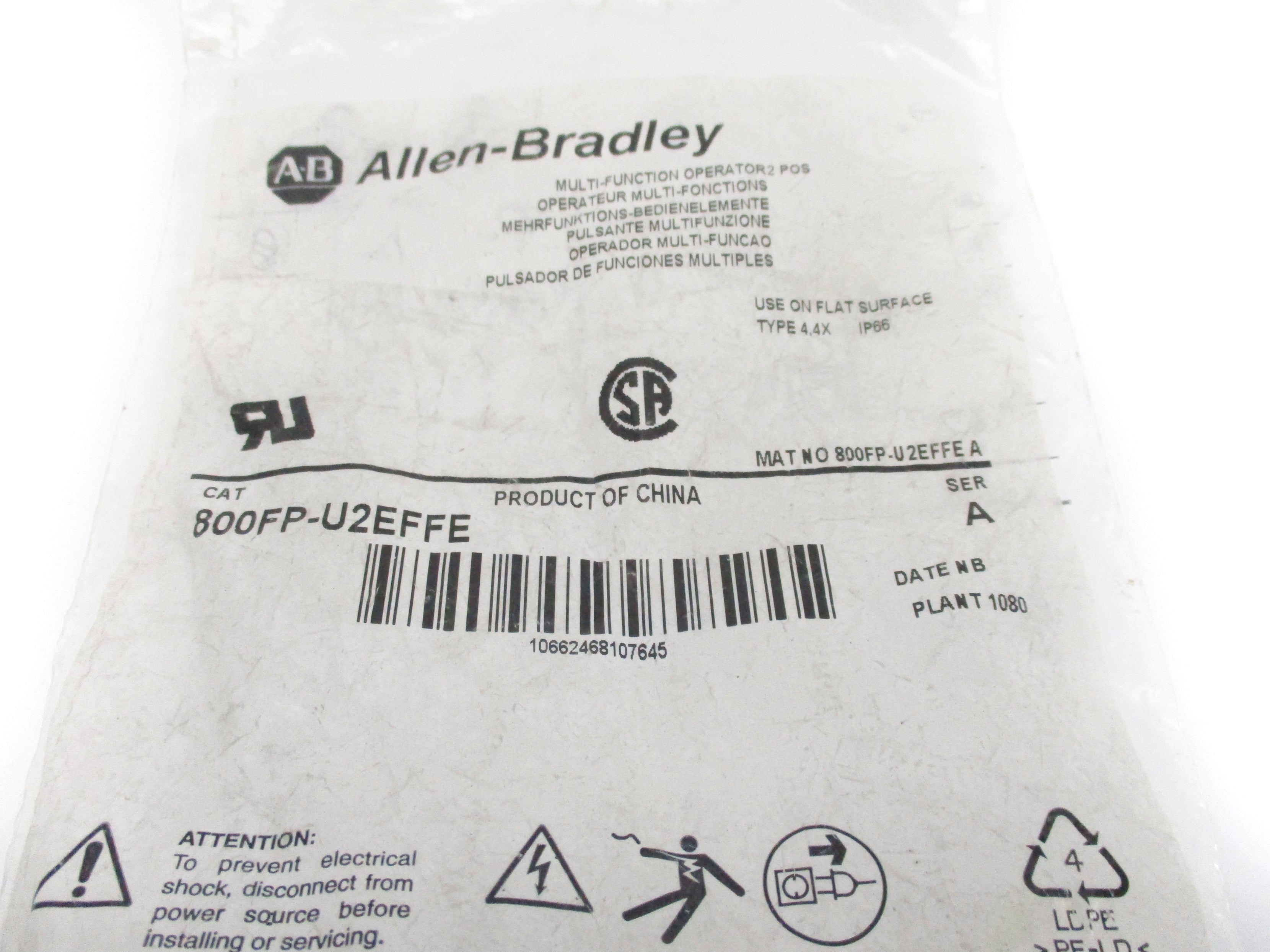 ALLEN BRADLEY 800FP-U2EFFE SER. A NSMP