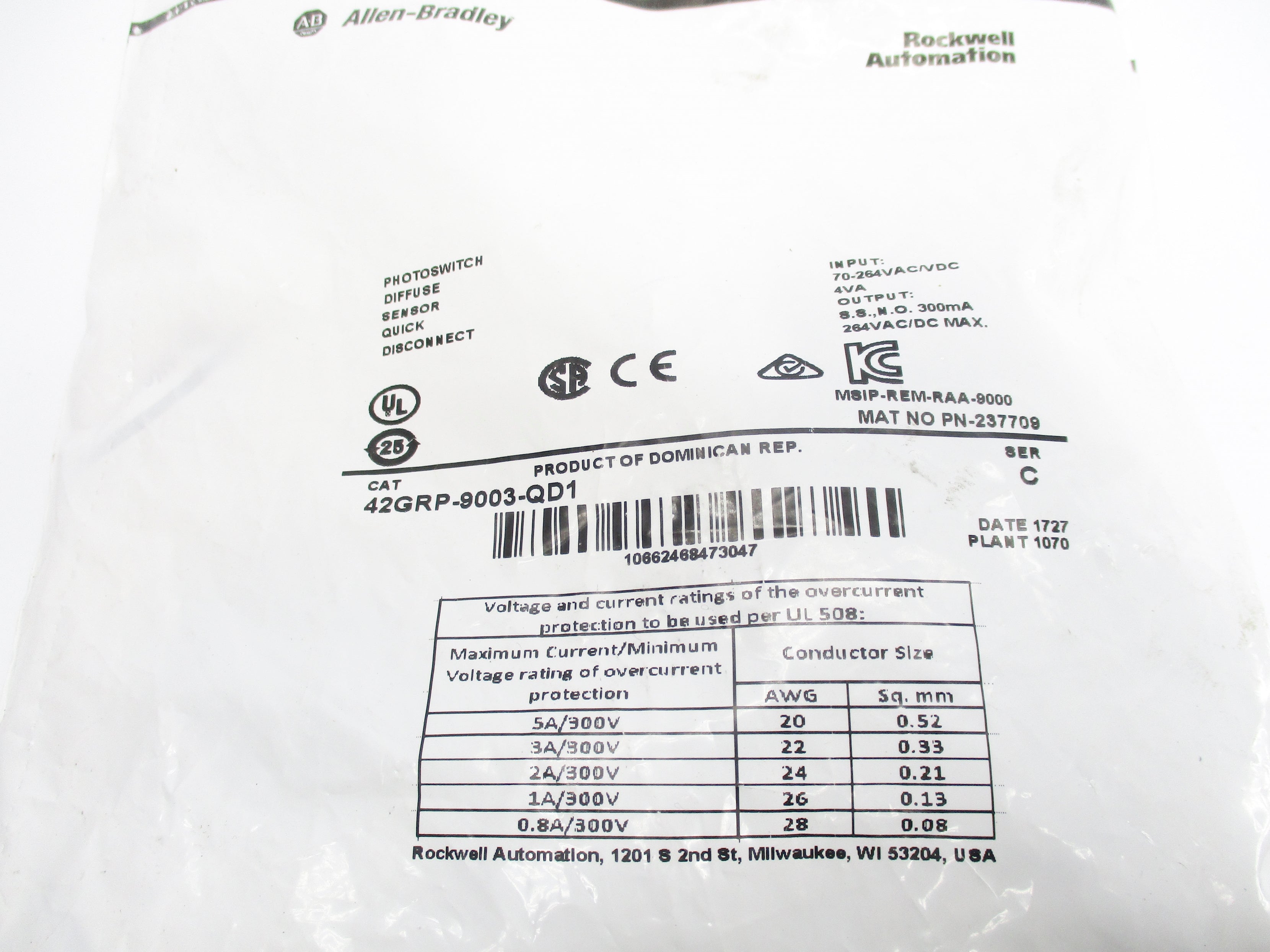 ALLEN BRADLEY 42GRP-9003-QD1 SER. C NSMP