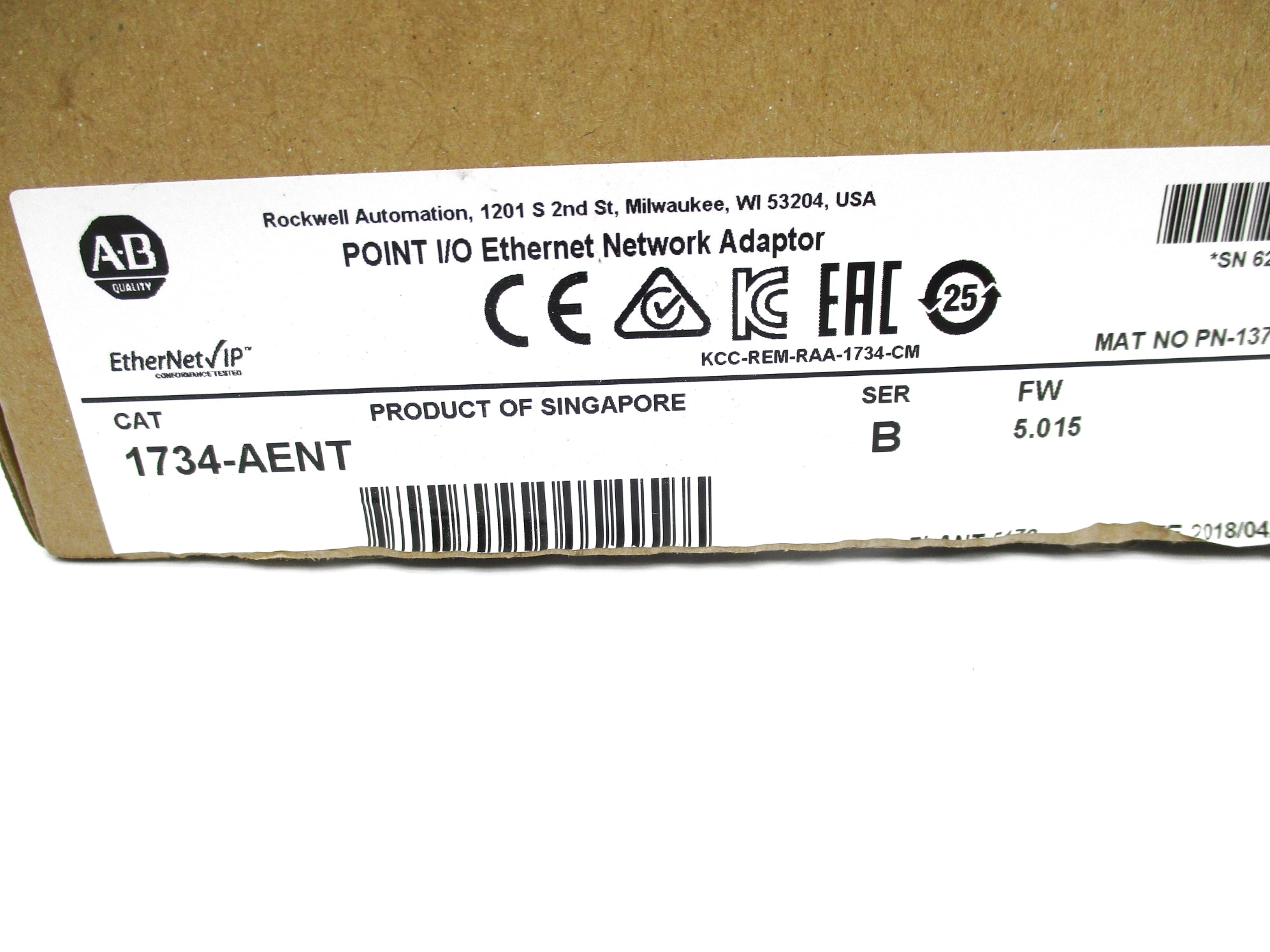 ALLEN BRADLEY 1734-AENT SER. B F/W 5.015 NSMP