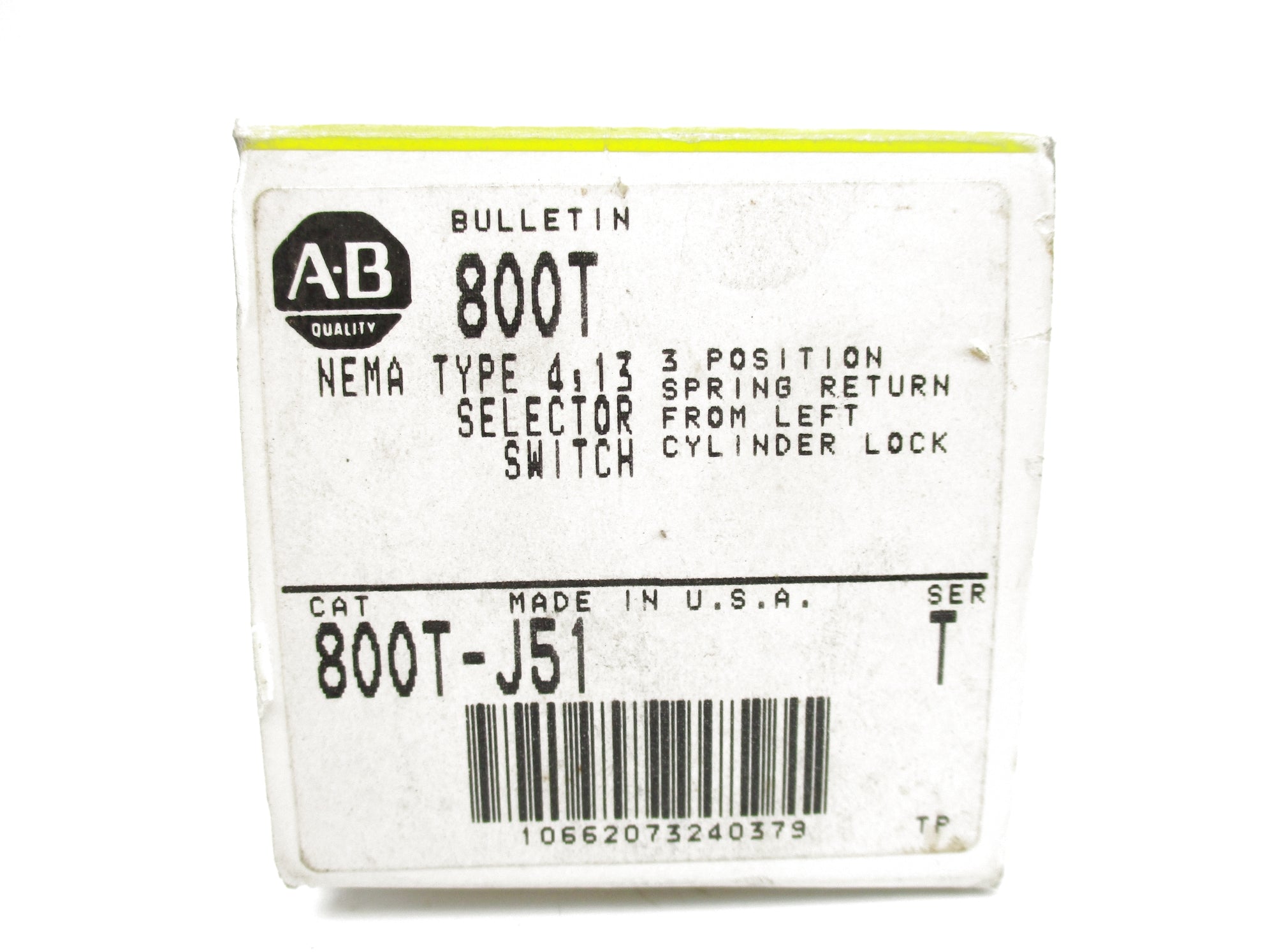ALLEN BRADLEY 800T-J51 SER. T (NO KEY) (BK/YL) NSMP