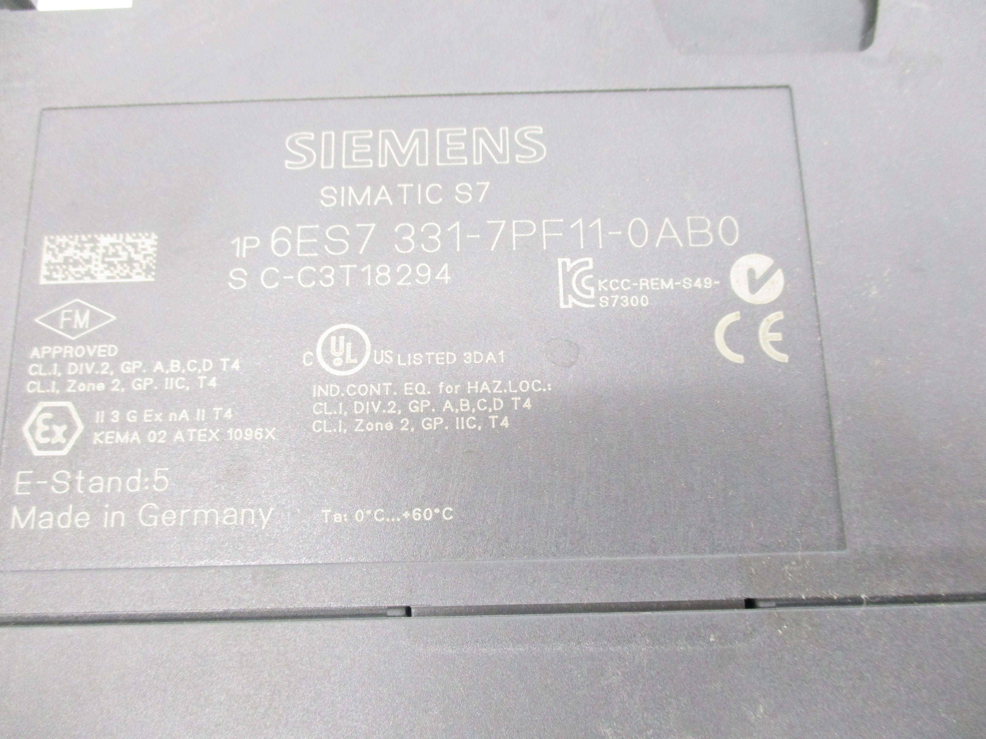 SIEMENS 6ES7331-7PF110AB0 NSNP