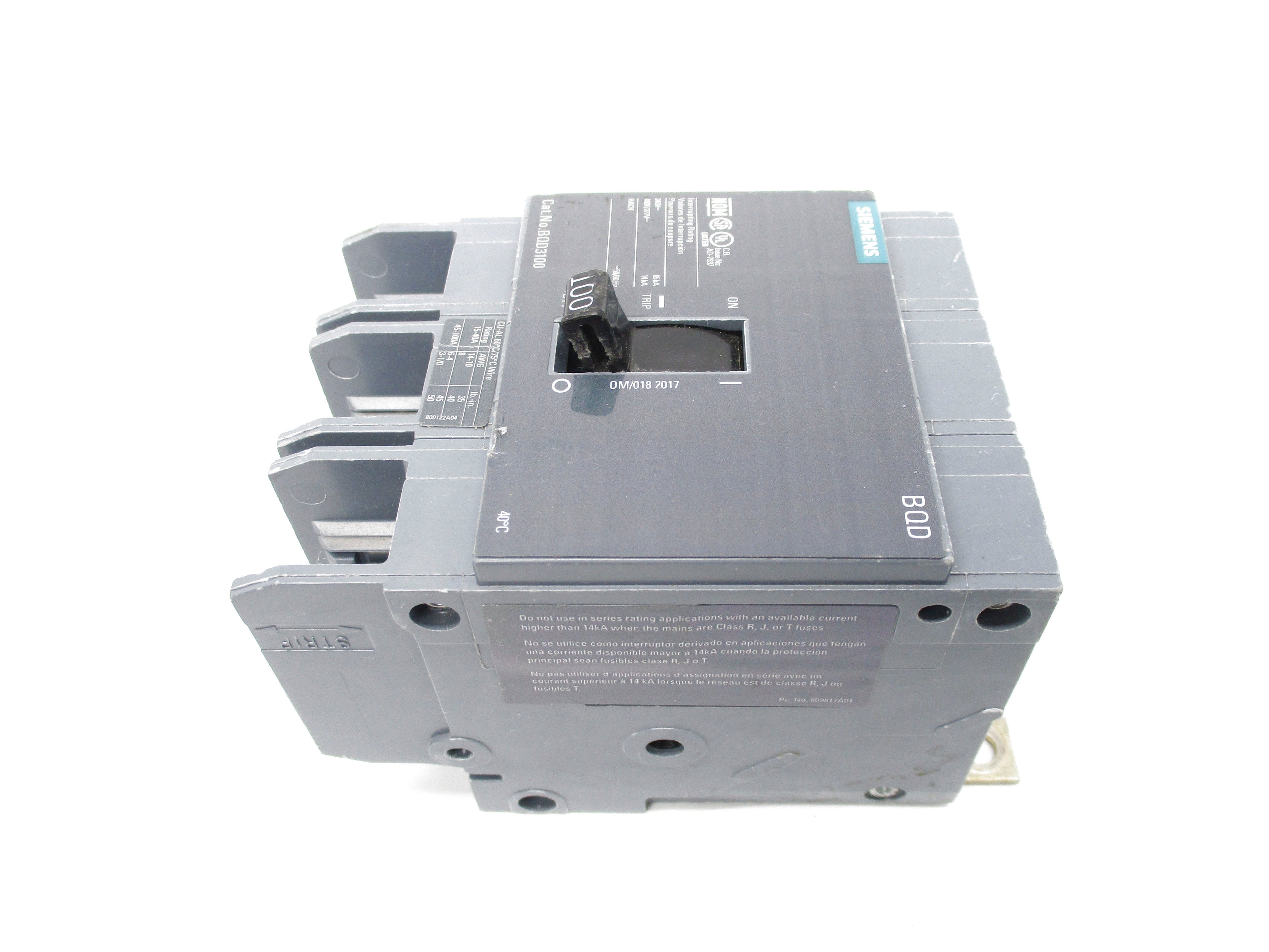 SIEMENS BQD3100 277V 100AMP NSNP