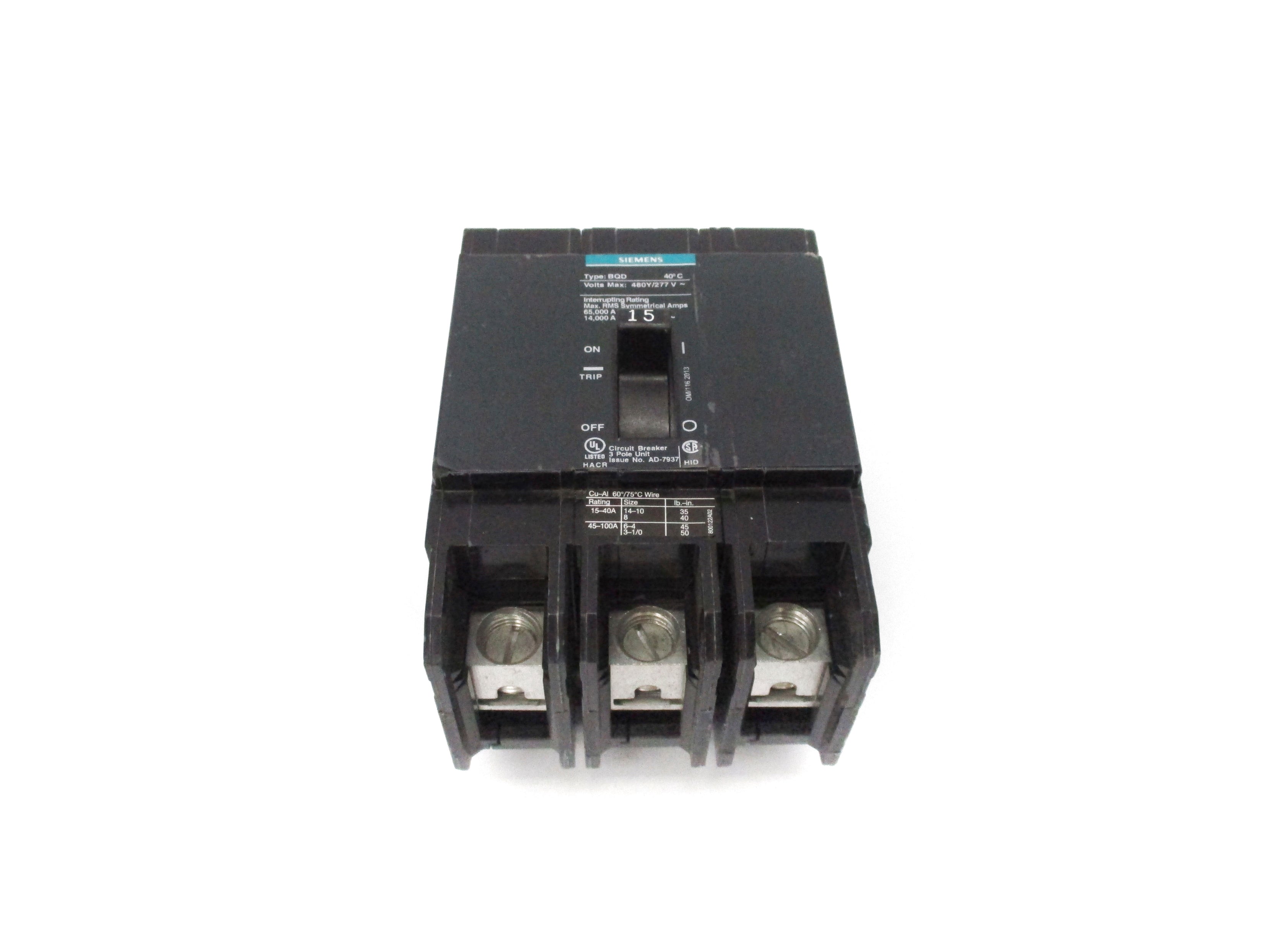 SIEMENS BQD315BP 277A 15AMP NSNP