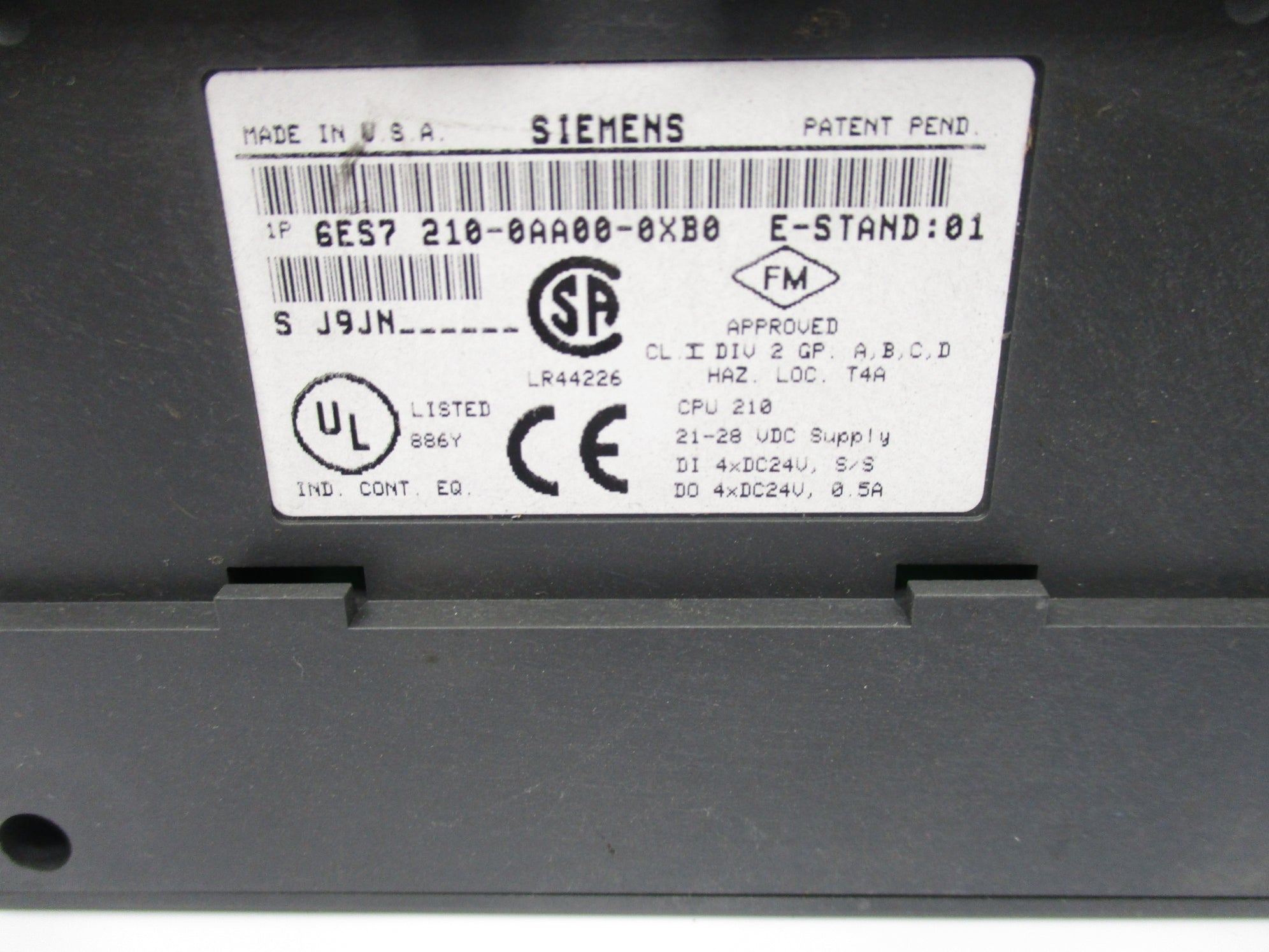 SIEMENS 6ES7210-0AA00-0XB0 28VDC 0.5A NSNP