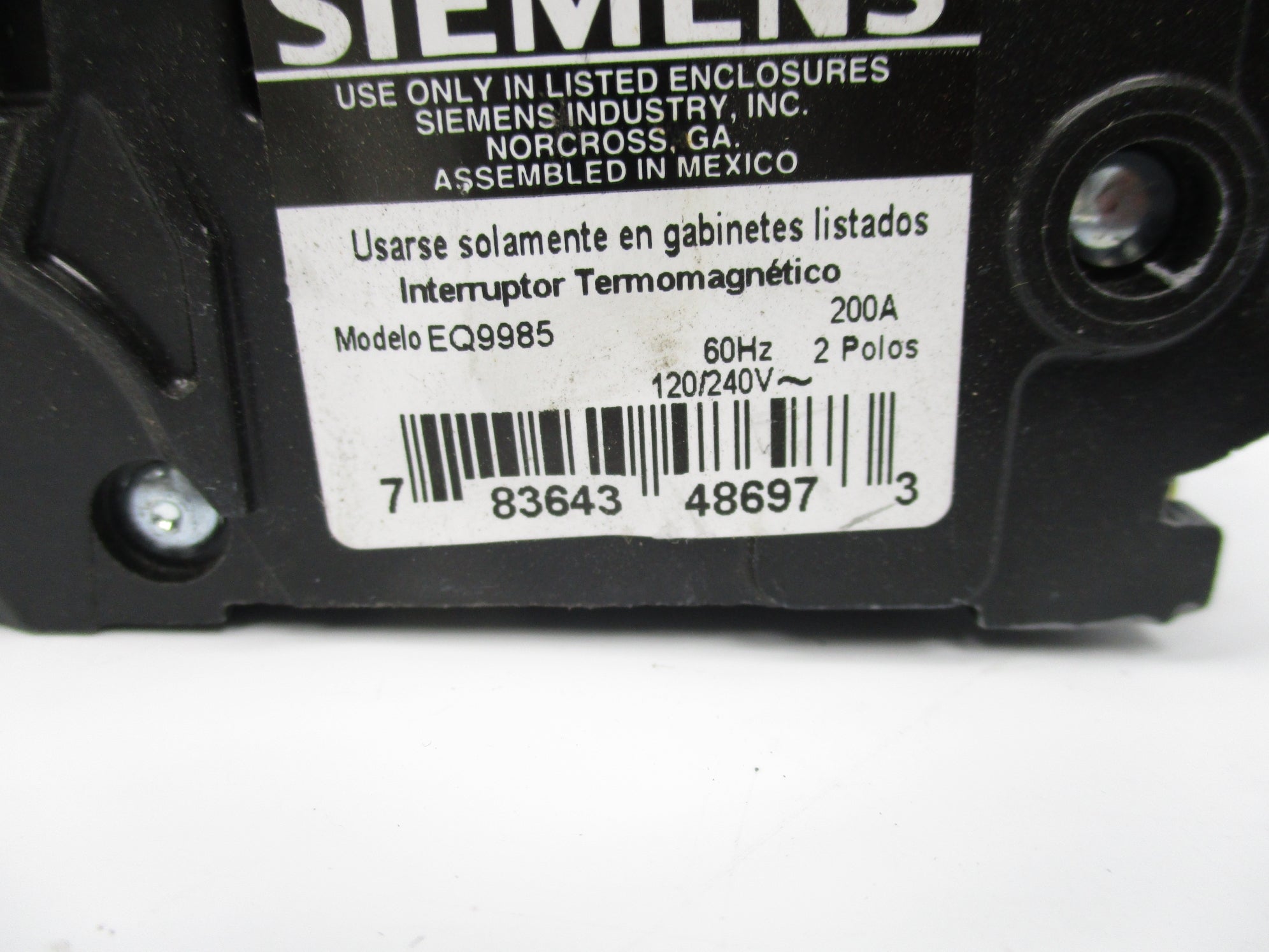 SIEMENS EQ9985 200A 120/240V (AS PICTURED) UNMP