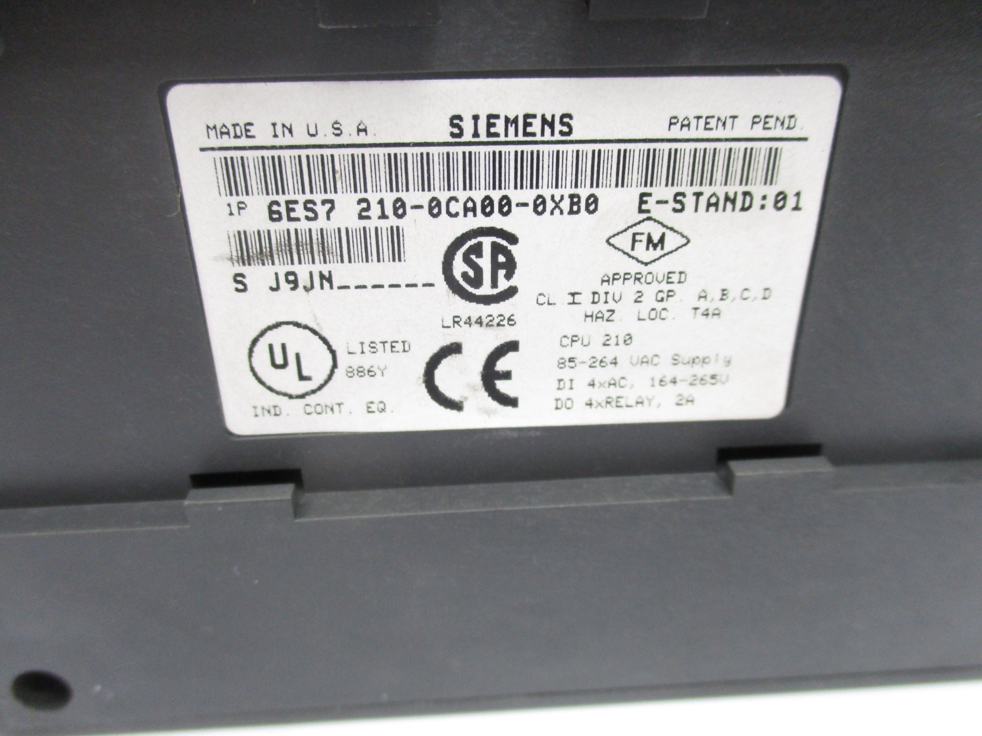 SIEMENS 6ES7210-0CA00-0XB0 85-264VAC 2A NSNP