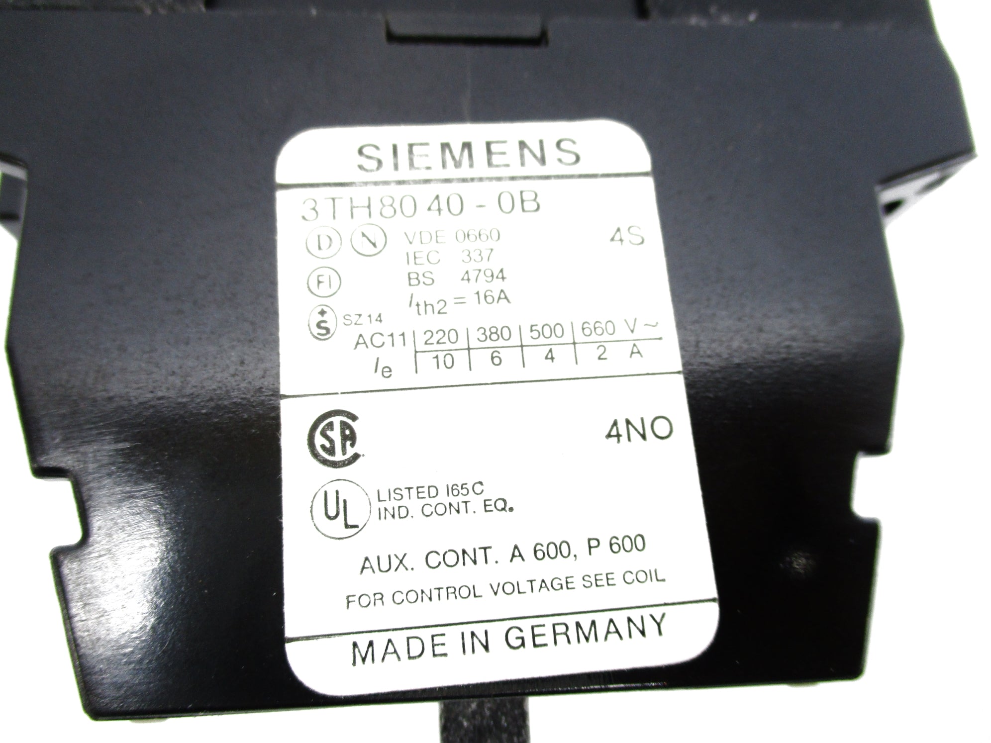 SIEMENS 3TH8040-0B 24V 16A NSNP