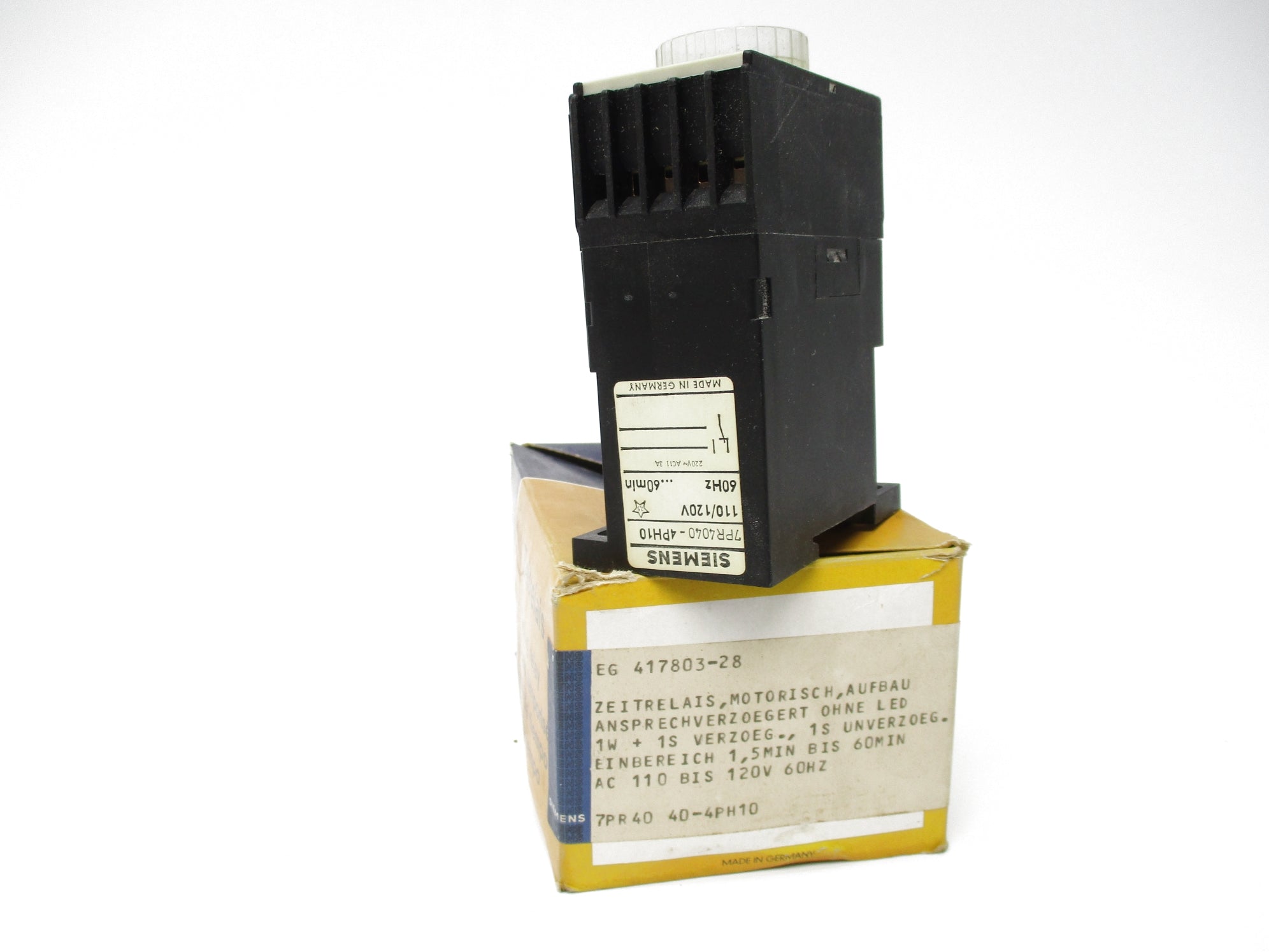 SIEMENS 7PR4040-4PH10 3A 120V 0-6MINS NSMP